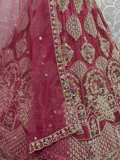 Awesome Pink Sequins Net Engagement Wear Lehenga Choli - Zeel Clothing