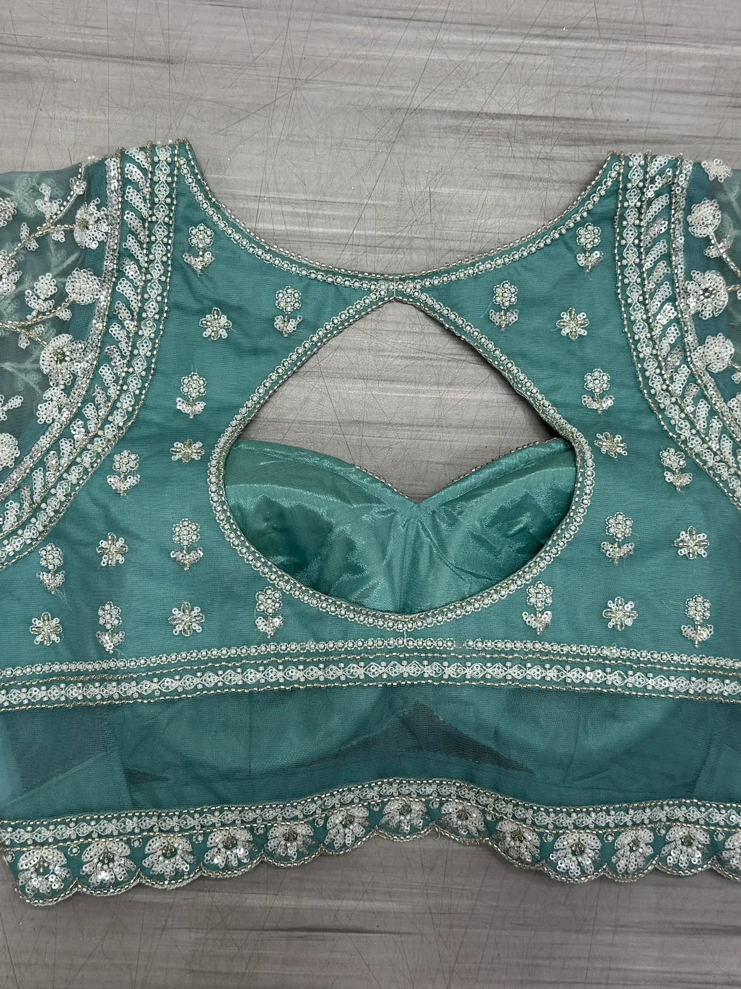 Awesome Sky Blue Hand Work Net Bridesmaid Lehenga Choli - Zeel Clothing