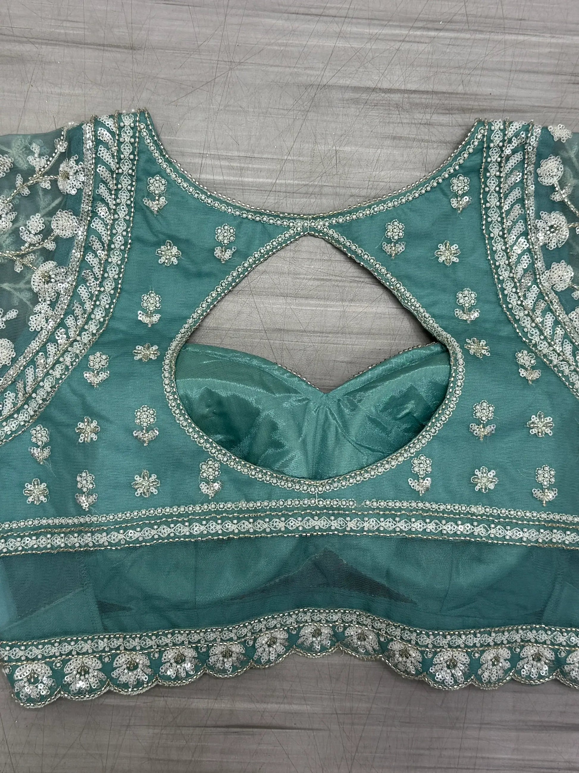 Awesome Sky Blue Hand Work Net Bridesmaid Lehenga Choli - Zeel Clothing