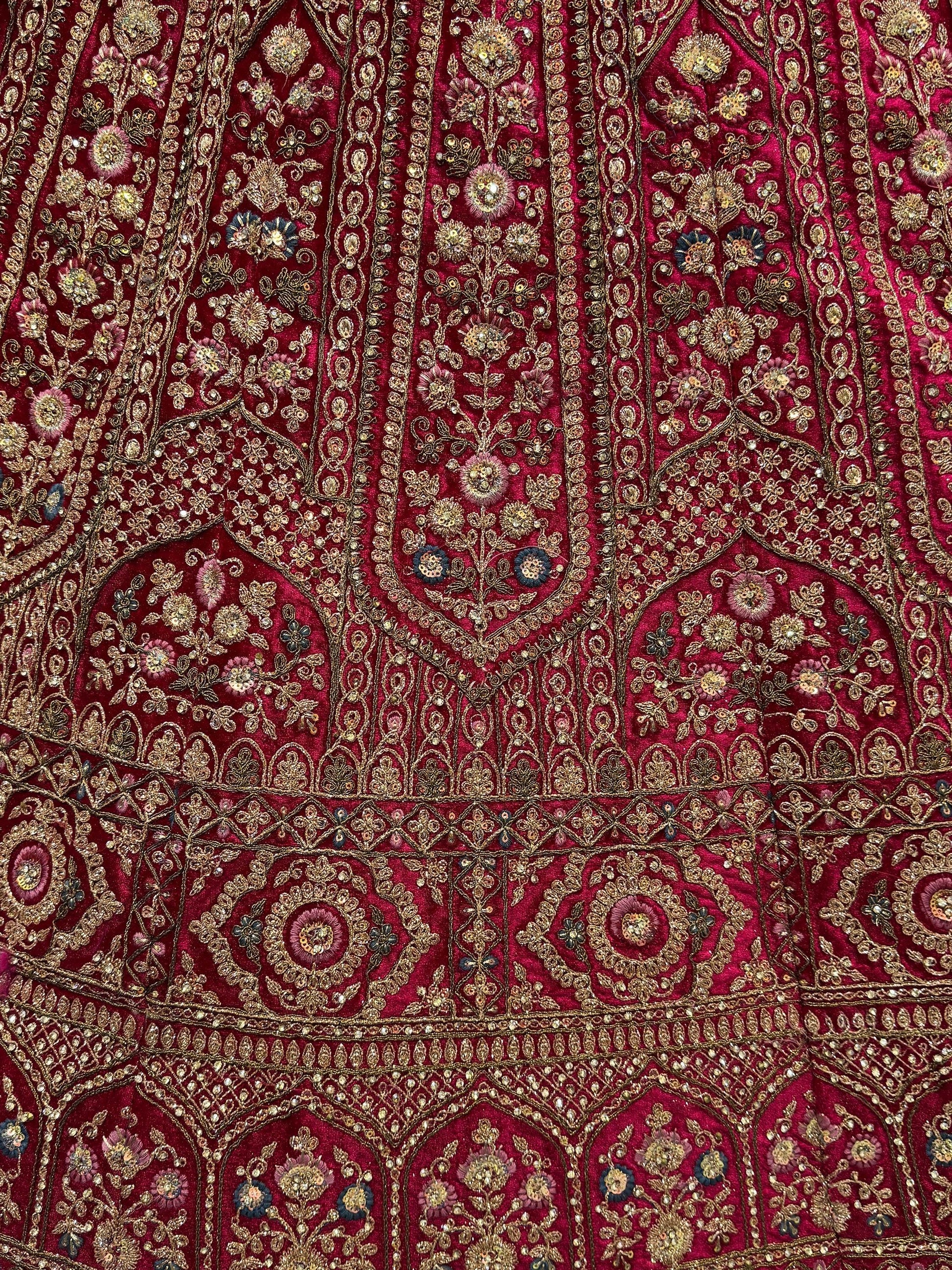 Beautiful Pink Thread Work Bridal Lehenga Choli With Double Dupatta - Zeel Clothing