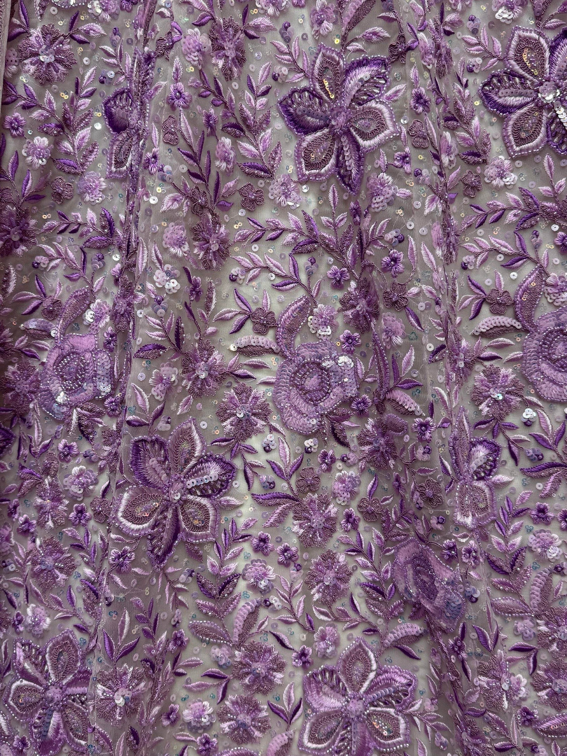 Beautiful Purple Multi Thread Work Net Wedding Lehenga Choli - Zeel Clothing