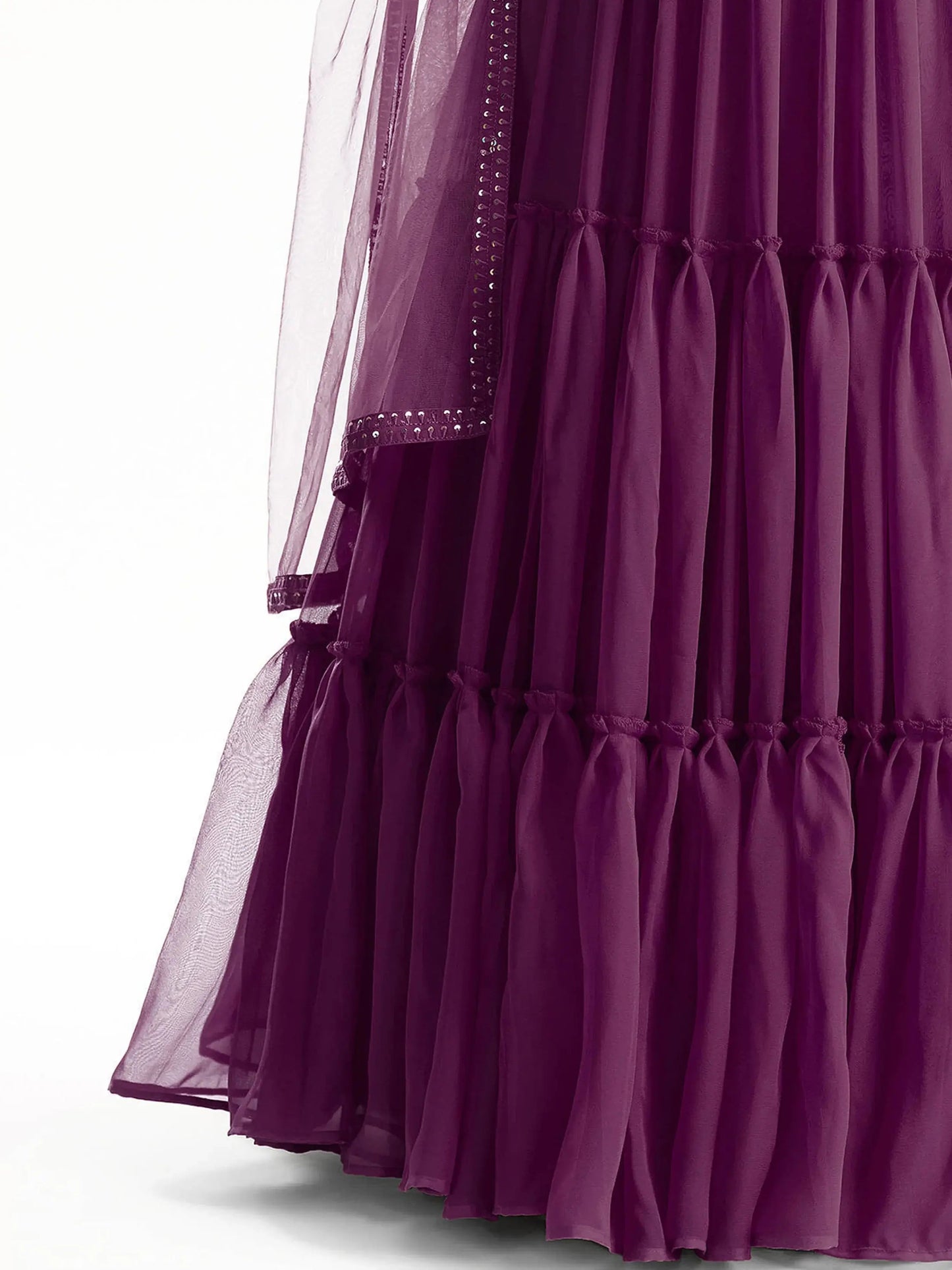 Beautiful Purple Sequined Georgette Party Wear Lehenga Choli - Zeel Clothing