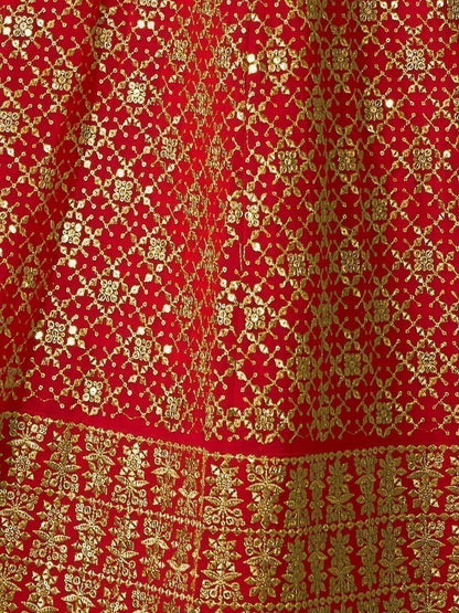Beautiful Red Sequins Georgette Designer Lehenga Choli With Dupatta - Zeel Clothing