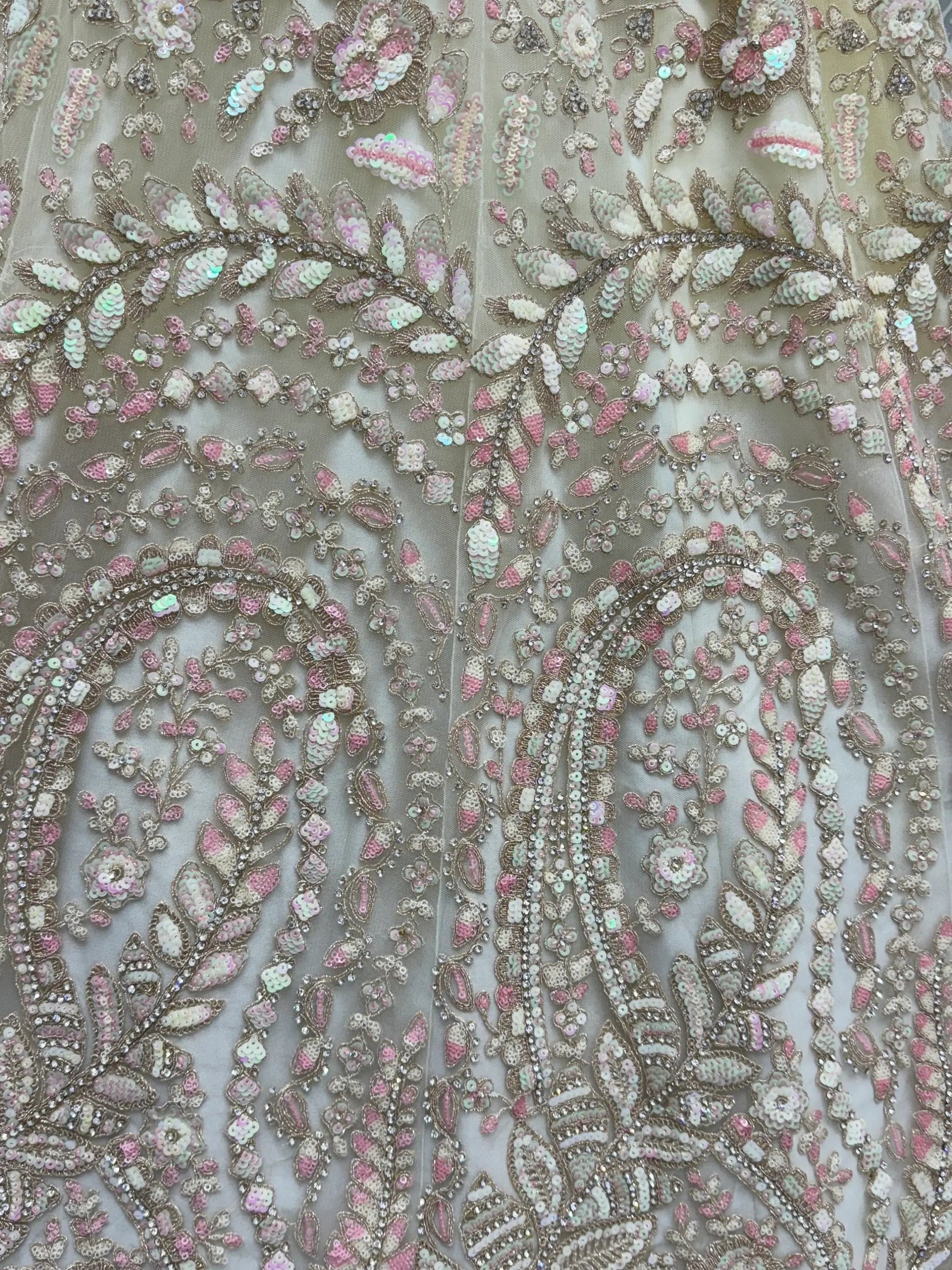 Charming Cream Zircon Work Net Bridesmaid Lehenga Choli With Dupatta - Zeel Clothing
