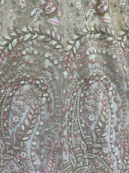 Charming Cream Zircon Work Net Bridesmaid Lehenga Choli With Dupatta - Zeel Clothing
