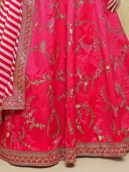Charming Pink Embroidered Silk Wedding Wear Lehenga Choli - Zeel Clothing