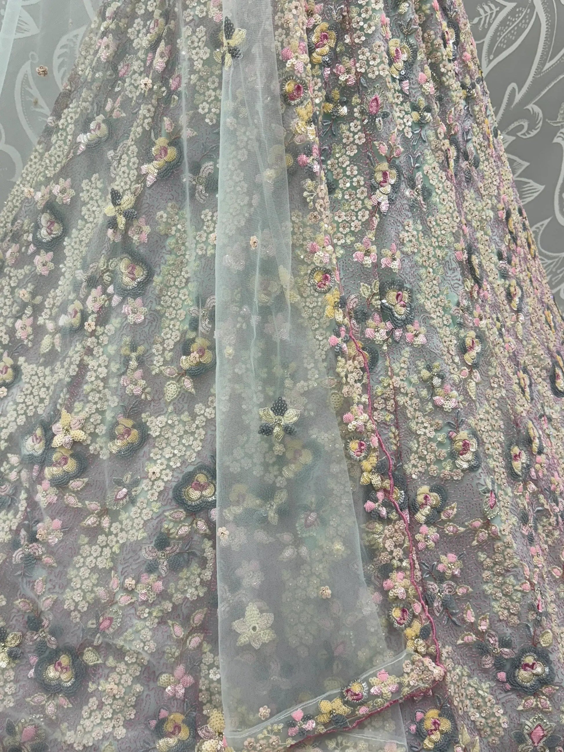 Delightful Green Thread Embroidered Net Designer Lehenga Choli With Dupatta - Zeel Clothing