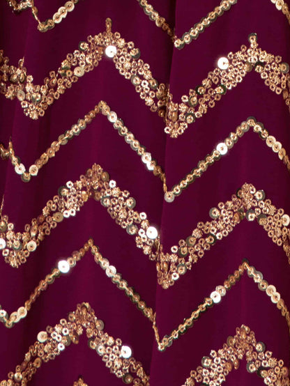Delightful Maroon Zari Embroidered Georgette Wedding Lehenga Choli - Zeel Clothing