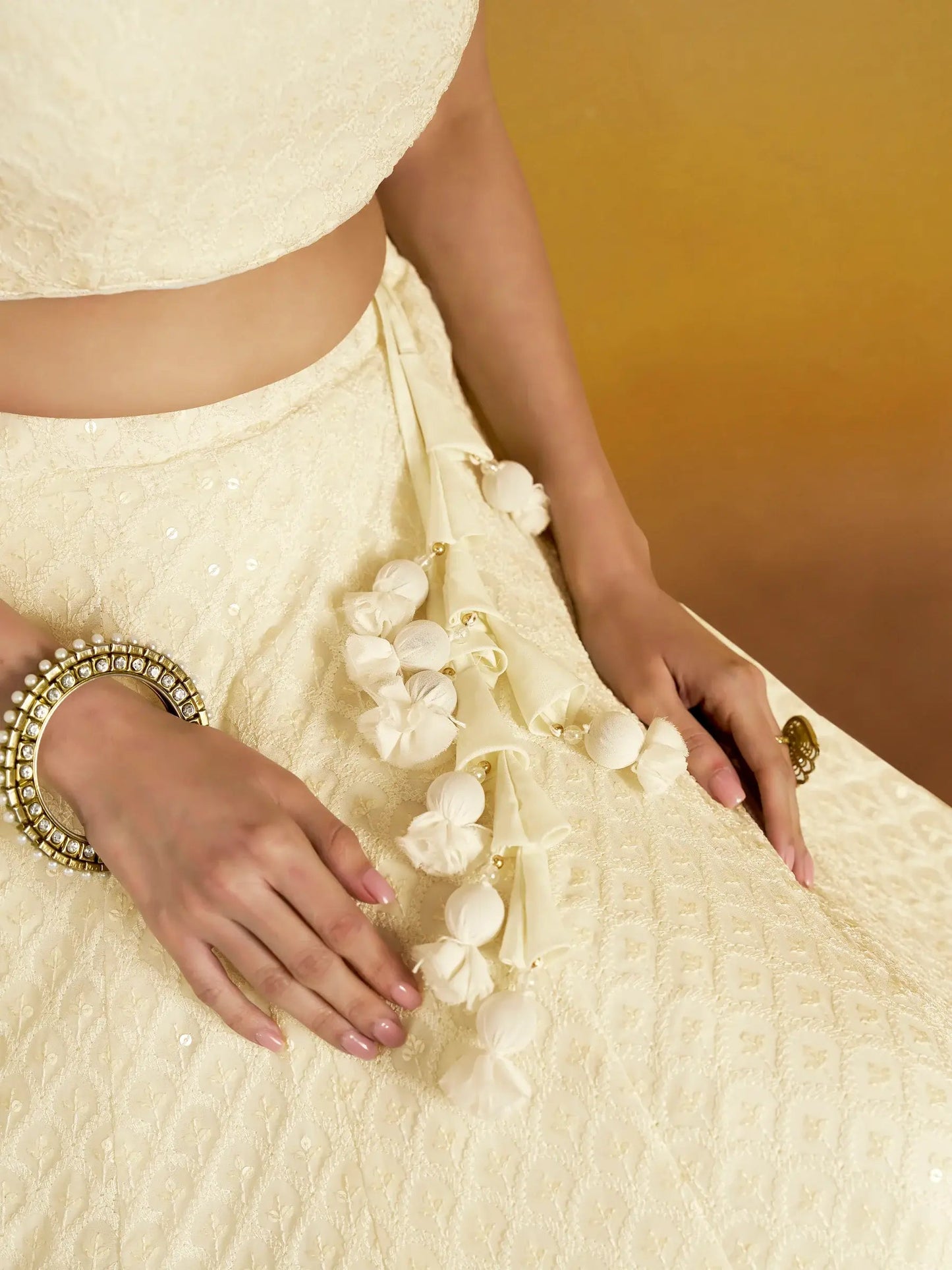Enchanting Off-White Thread Work Georgette Traditional Lehenga Choli - Zeel Clothing