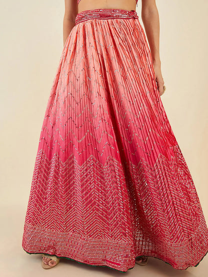 Enchanting Pink Sequins Art Silk Festival Wear Lehenga Choli - Zeel Clothing