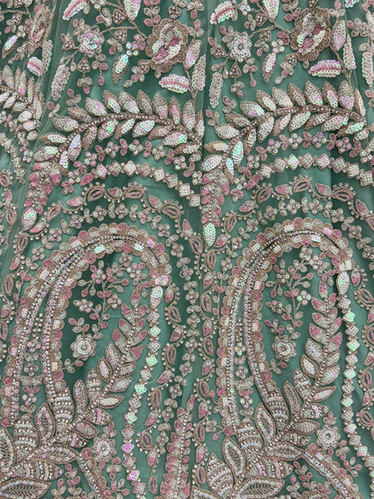 Enchanting Pista Green Sequins Net Reception Wear Lehenga Choli With Dupatta - Zeel Clothing