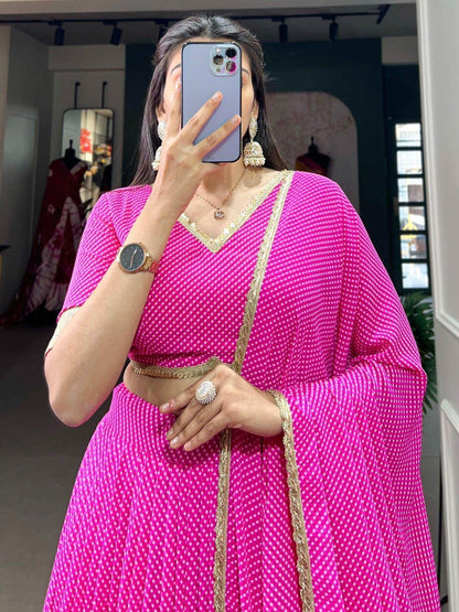 Enticing Pink Digital Printed Georgette Lehenga Choli With Dupatta - Zeel Clothing