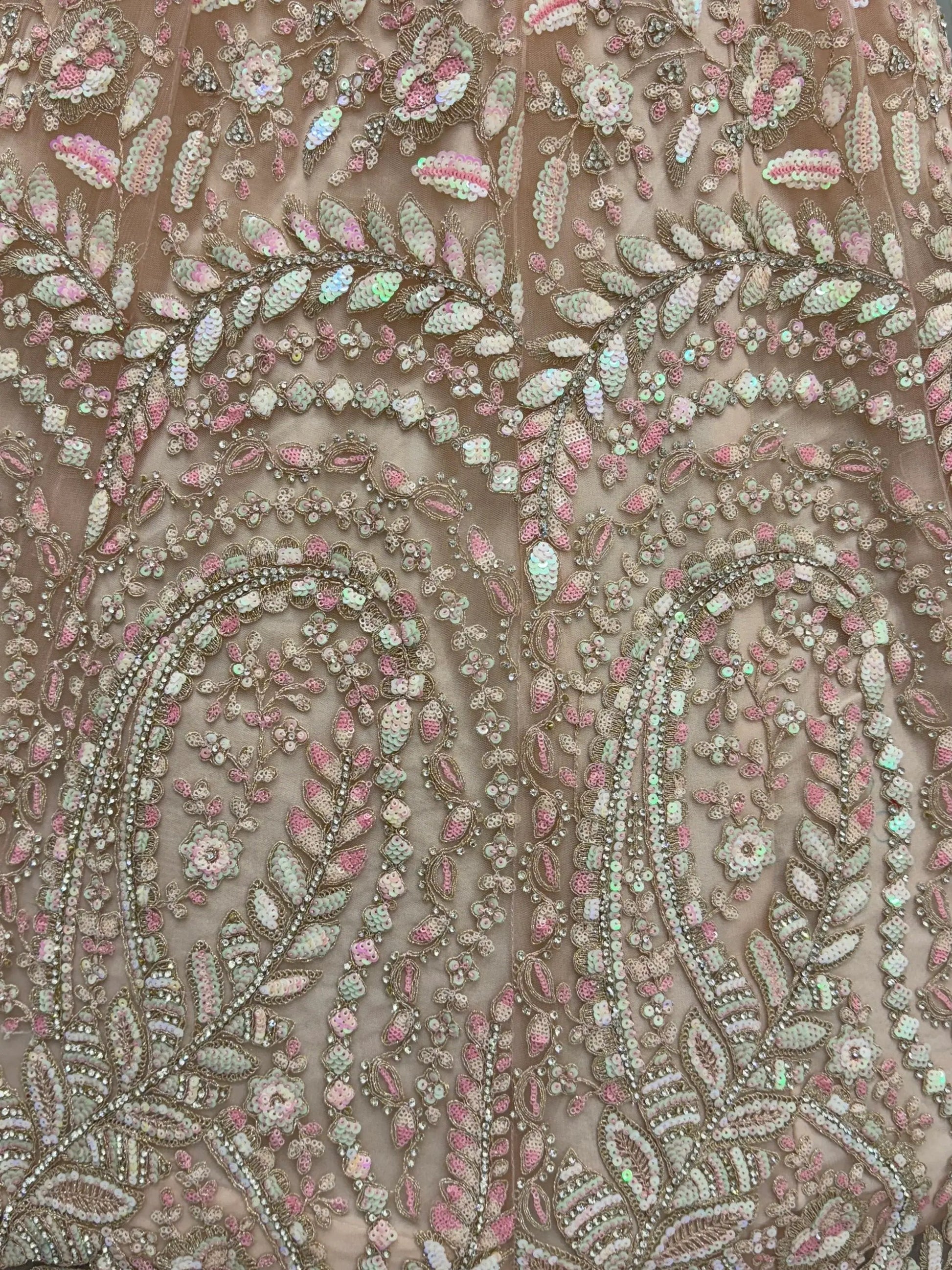 Excellent Peach Zircon Work Net Wedding Wear Lehenga Choli With Dupatta - Zeel Clothing
