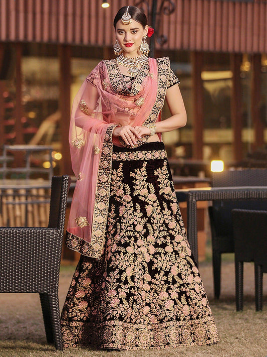 Exceptional Maroon Colored Wedding Wear Embroidered Lehenga Choli - Zeel Clothing