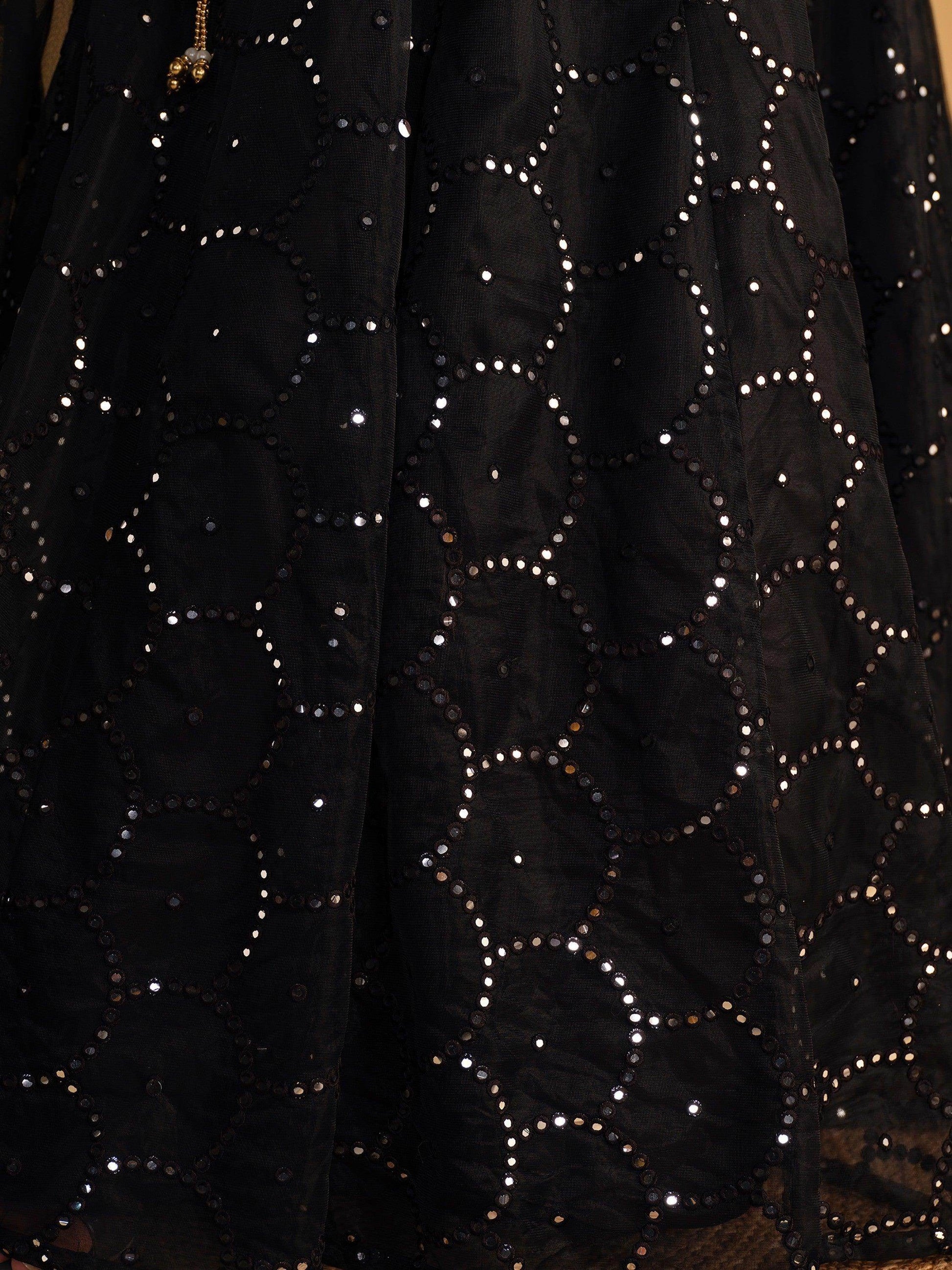 Fabulous Black Embroidered Organza Lehenga Choli With Dupatta - Zeel Clothing