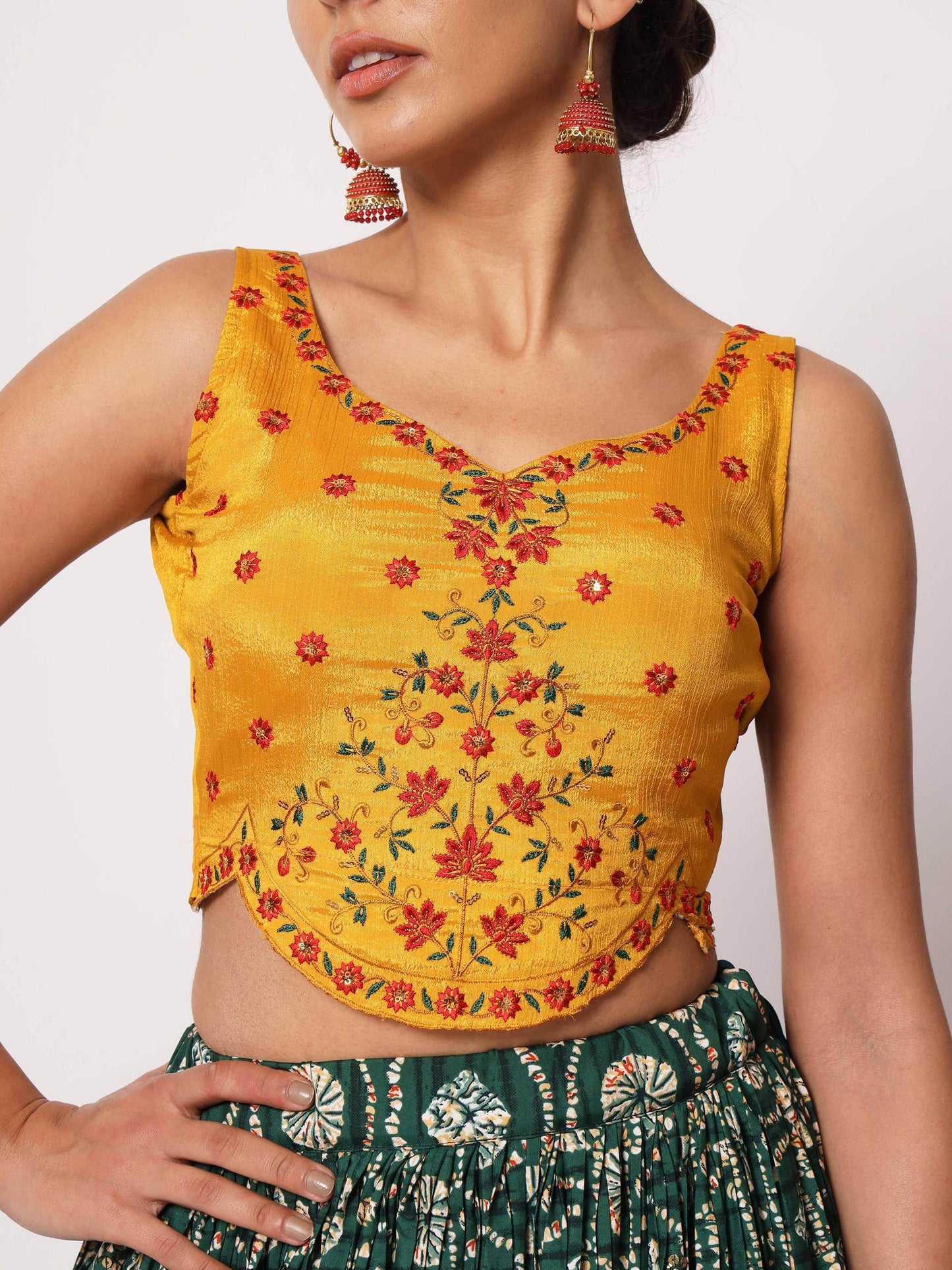 Fabulous Green Fancy Digital Printed Art Silk Lehenga Choli - Zeel Clothing