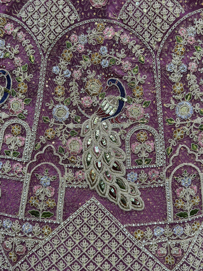 Fabulous Lavender Dori Work Net Bridesmaid Lehenga Choli With Dupatta - Zeel Clothing