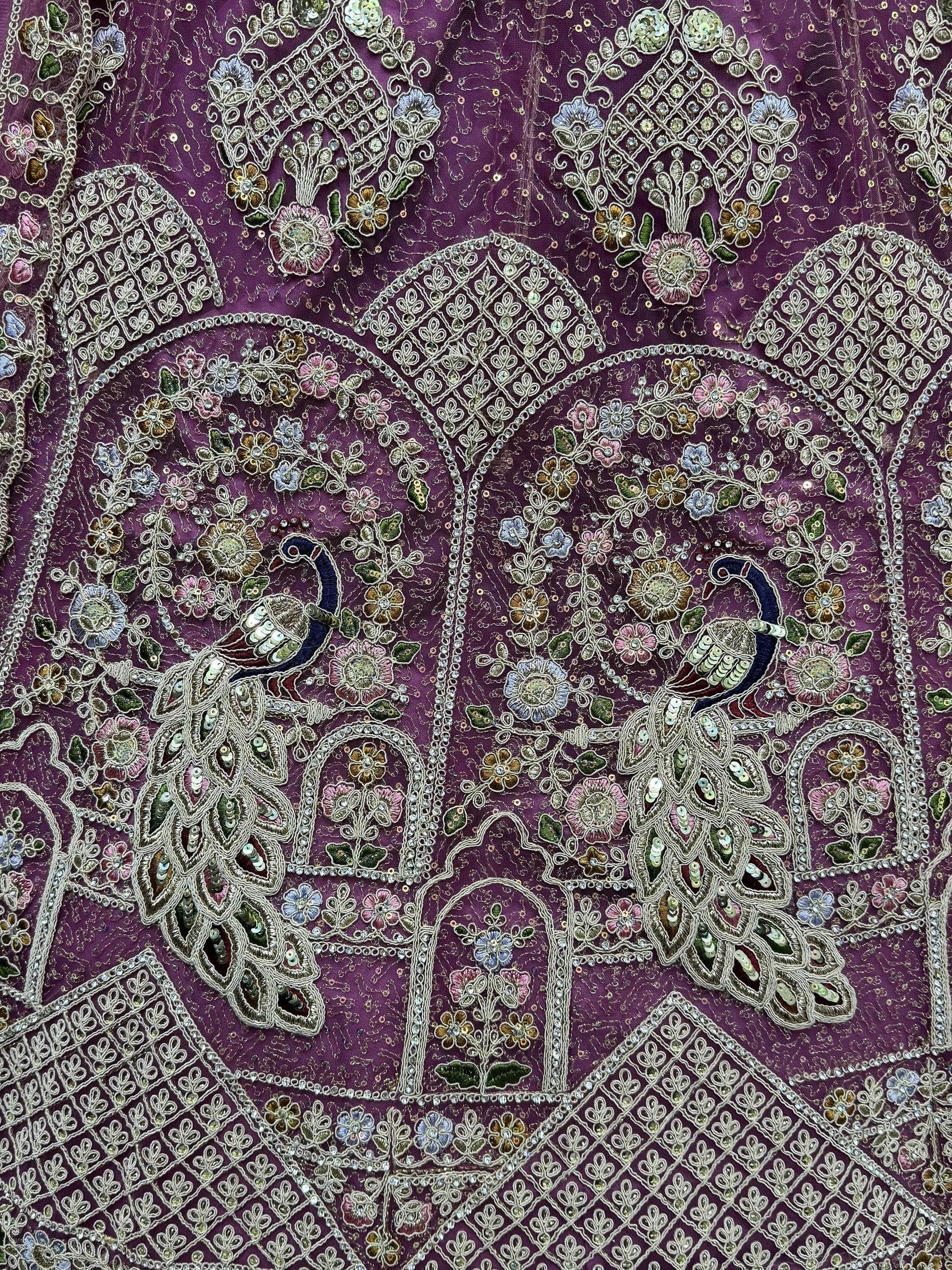 Fabulous Lavender Dori Work Net Bridesmaid Lehenga Choli With Dupatta - Zeel Clothing