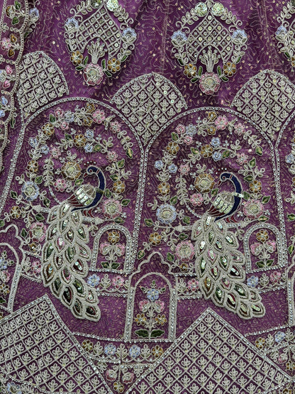 Fabulous Lavender Dori Work Net Bridesmaid Lehenga Choli With Dupatta - Zeel Clothing