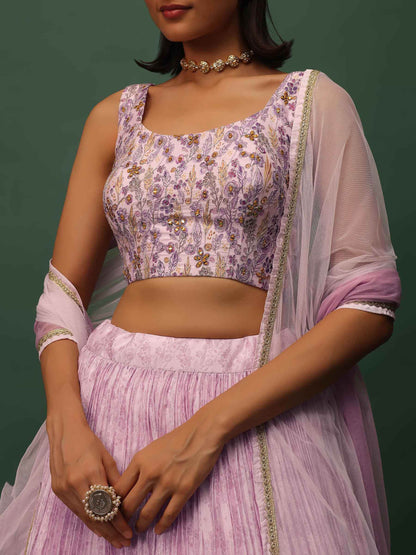 Fabulous Pink Floral Printed Georgette Event Wear Lehenga Choli - Zeel Clothing