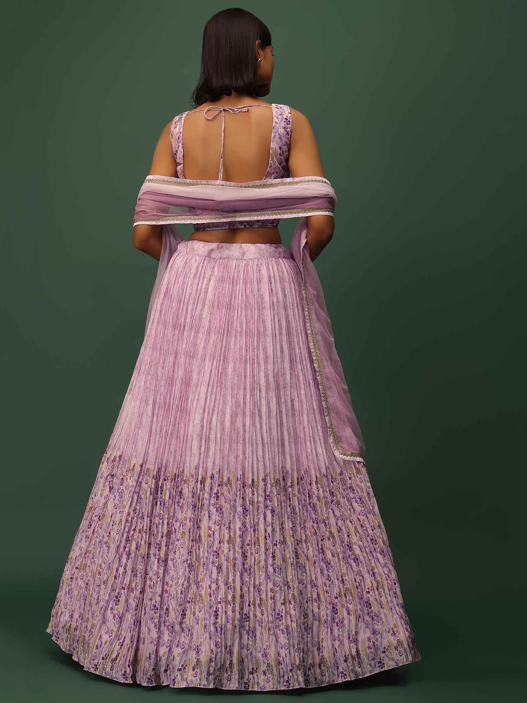 Fabulous Pink Floral Printed Georgette Event Wear Lehenga Choli - Zeel Clothing