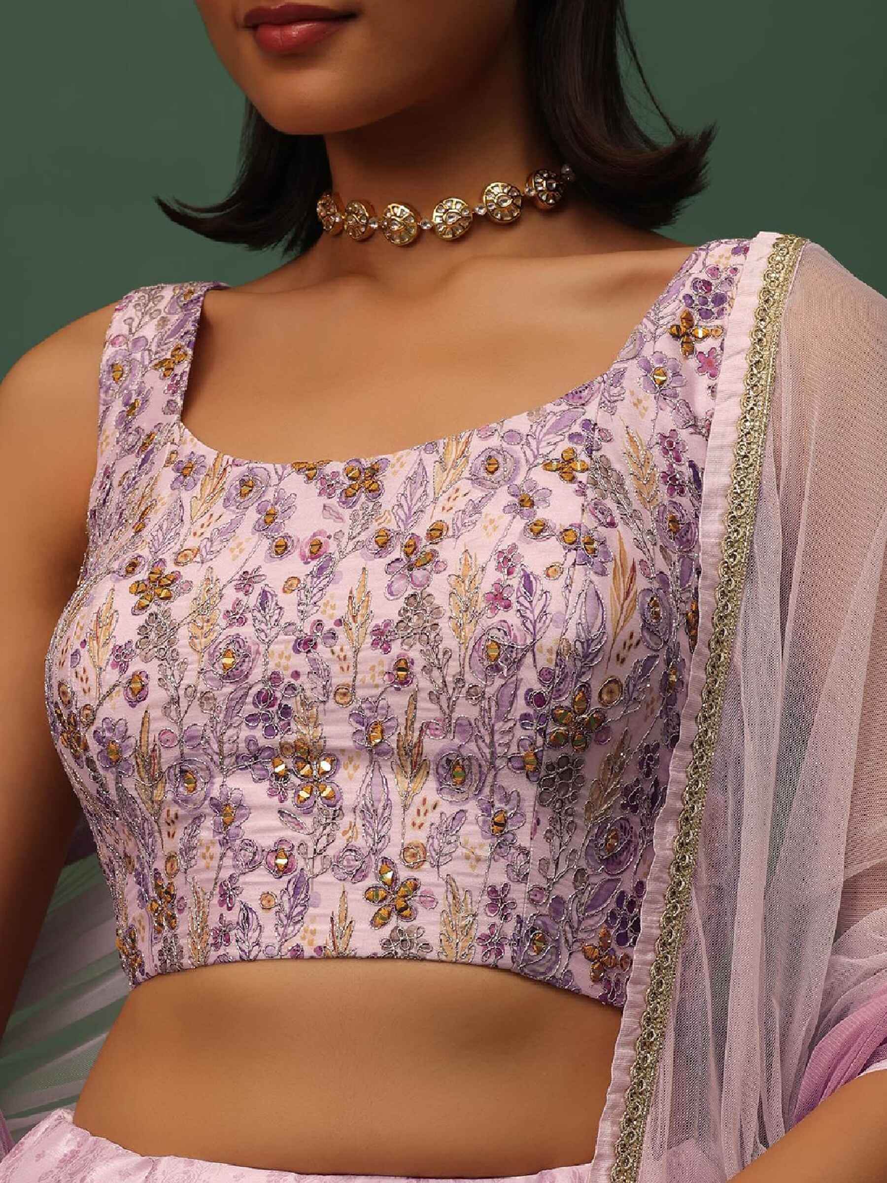 Fabulous Pink Floral Printed Georgette Event Wear Lehenga Choli - Zeel Clothing