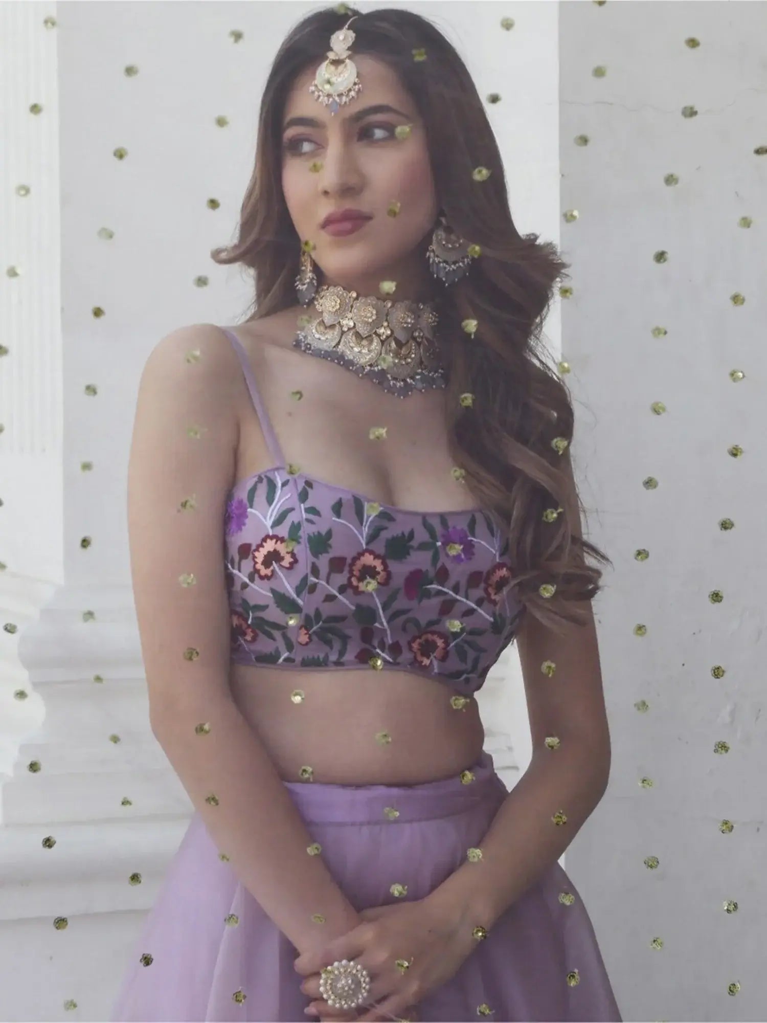 Fantastic Lavender Organza Reception Wear Lehenga Choli - Zeel Clothing