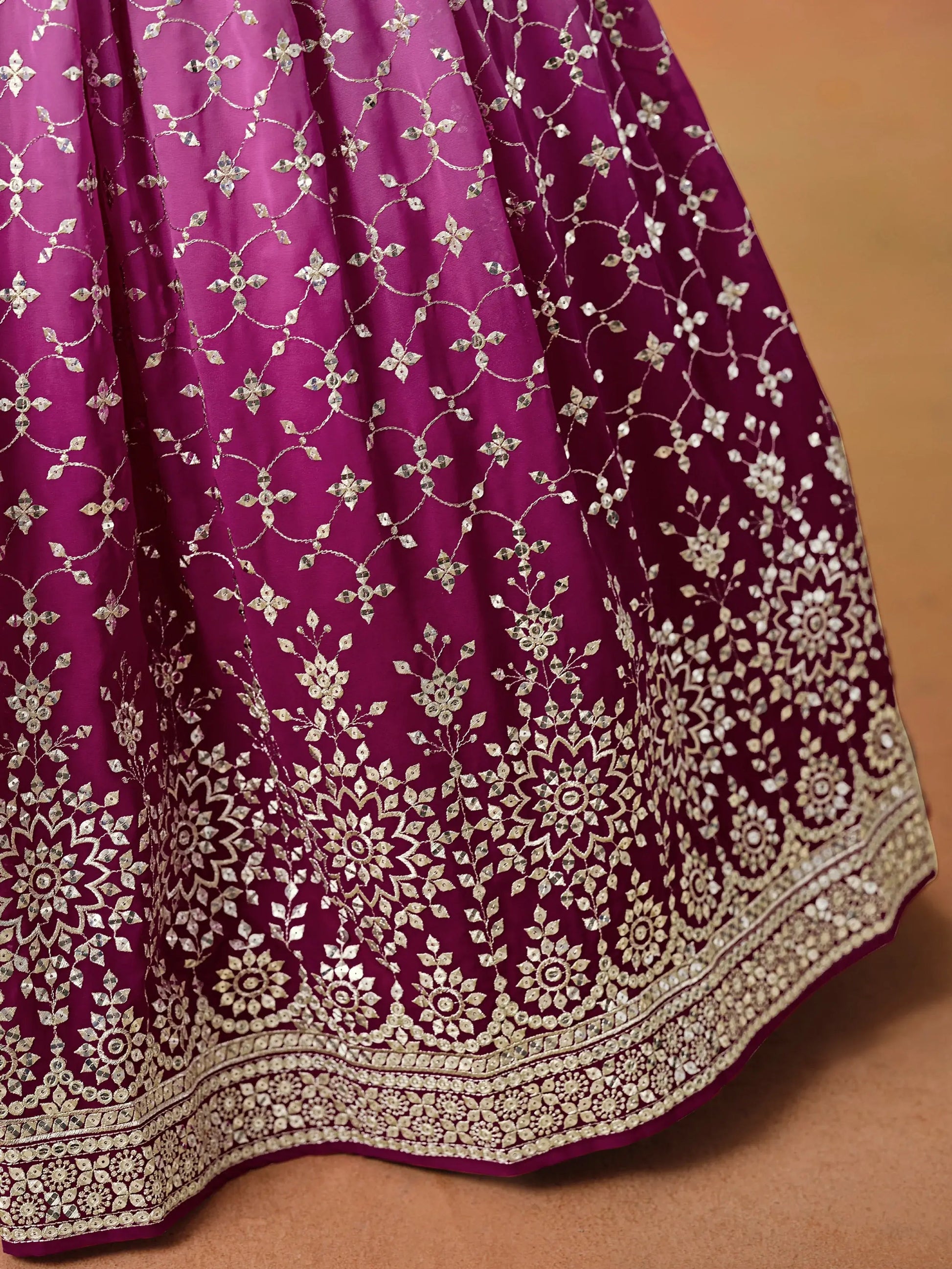 Fantastic Rani Pink Georgette Reception Wear Lehenga Choli - Zeel Clothing