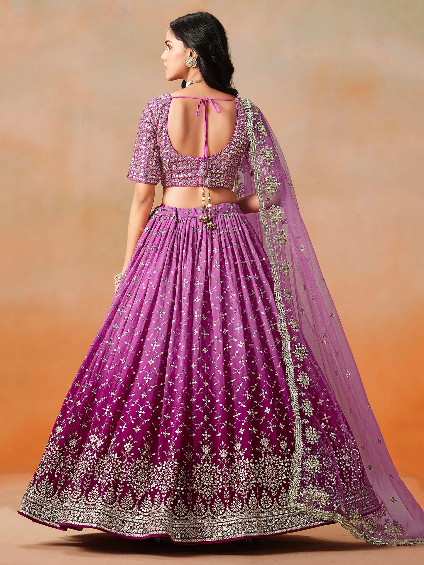 Fantastic Rani Pink Georgette Reception Wear Lehenga Choli - Zeel Clothing