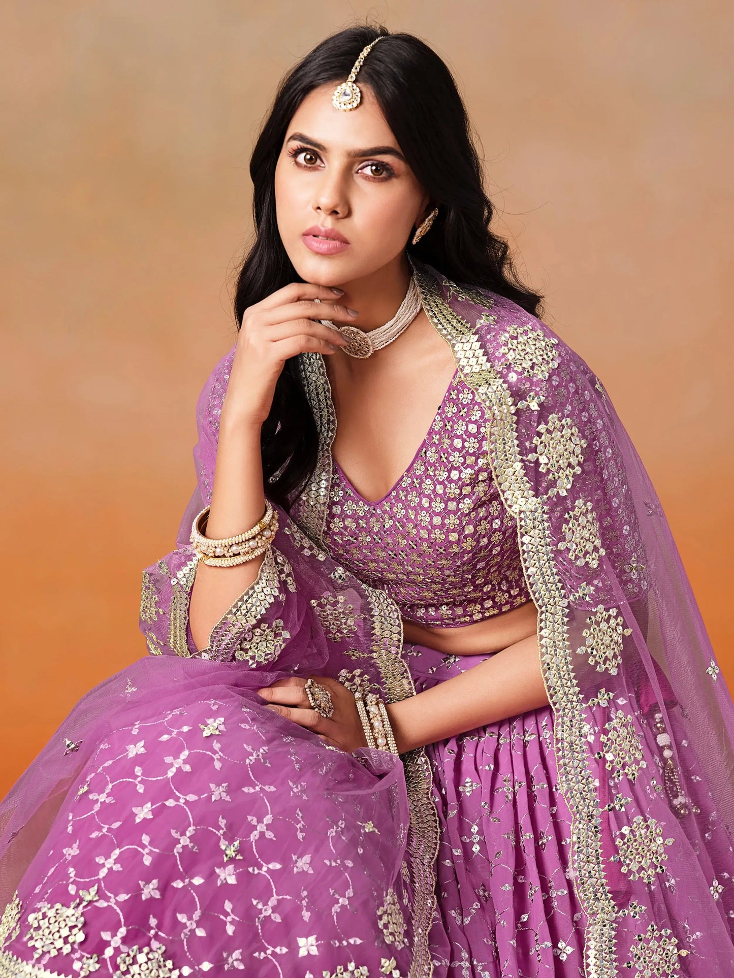 Fantastic Rani Pink Georgette Reception Wear Lehenga Choli - Zeel Clothing