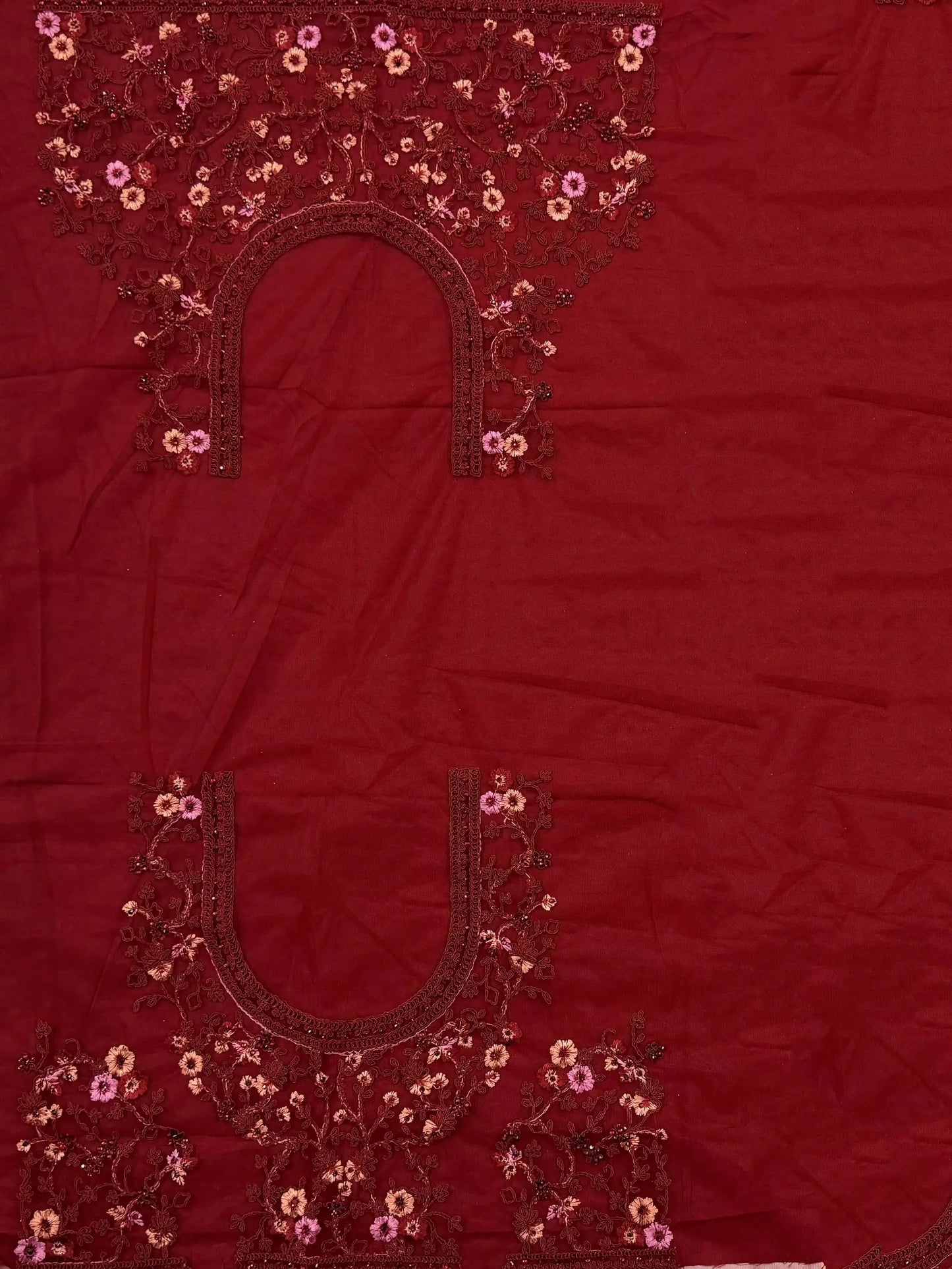 Fantastic Red Floral Embroidered Net Bridal Lehenga Choli With Dupatta - Zeel Clothing