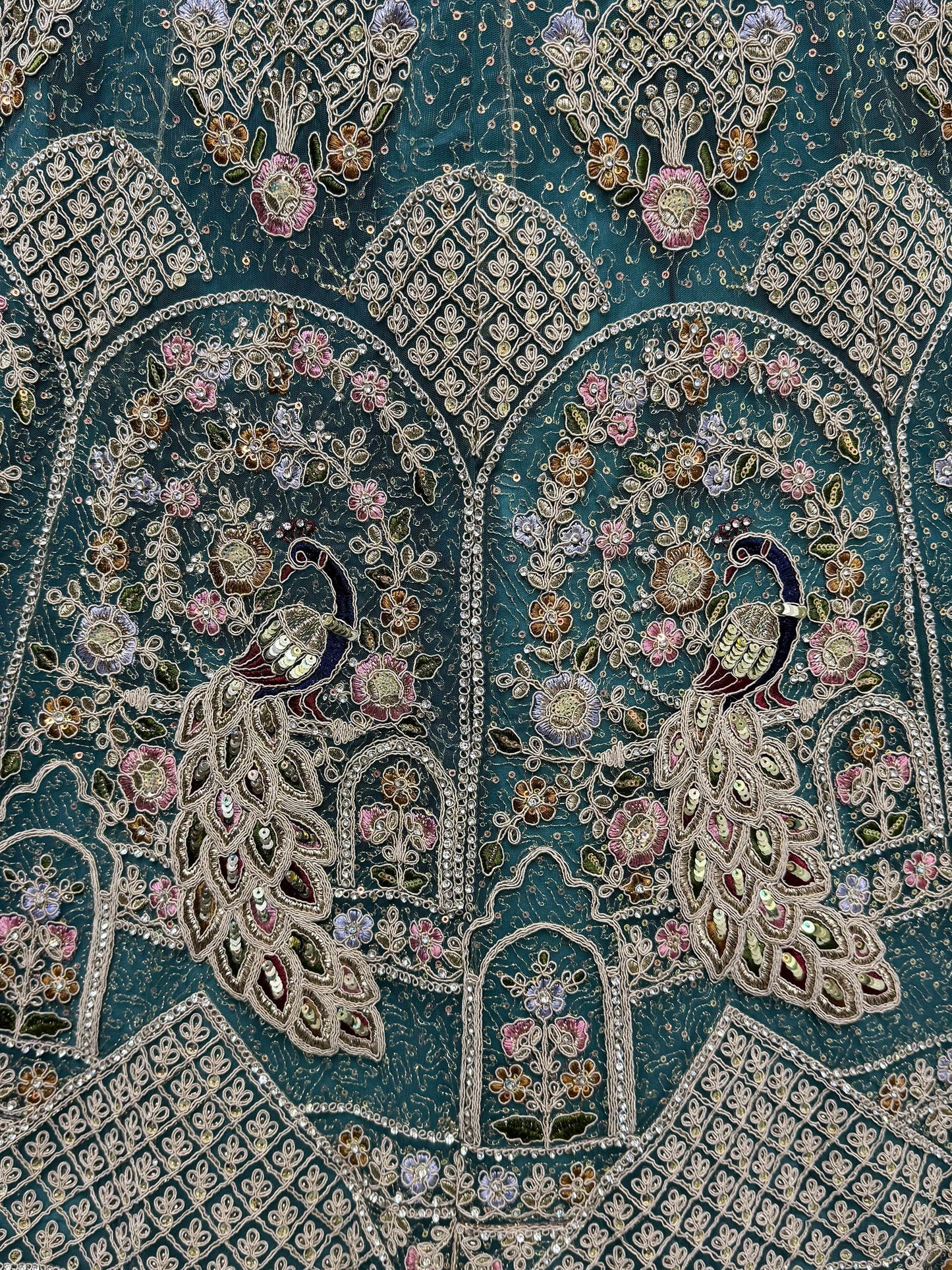 Fantastic Teal Blue Dori Work Net Lehenga Choli With Dupatta - Zeel Clothing