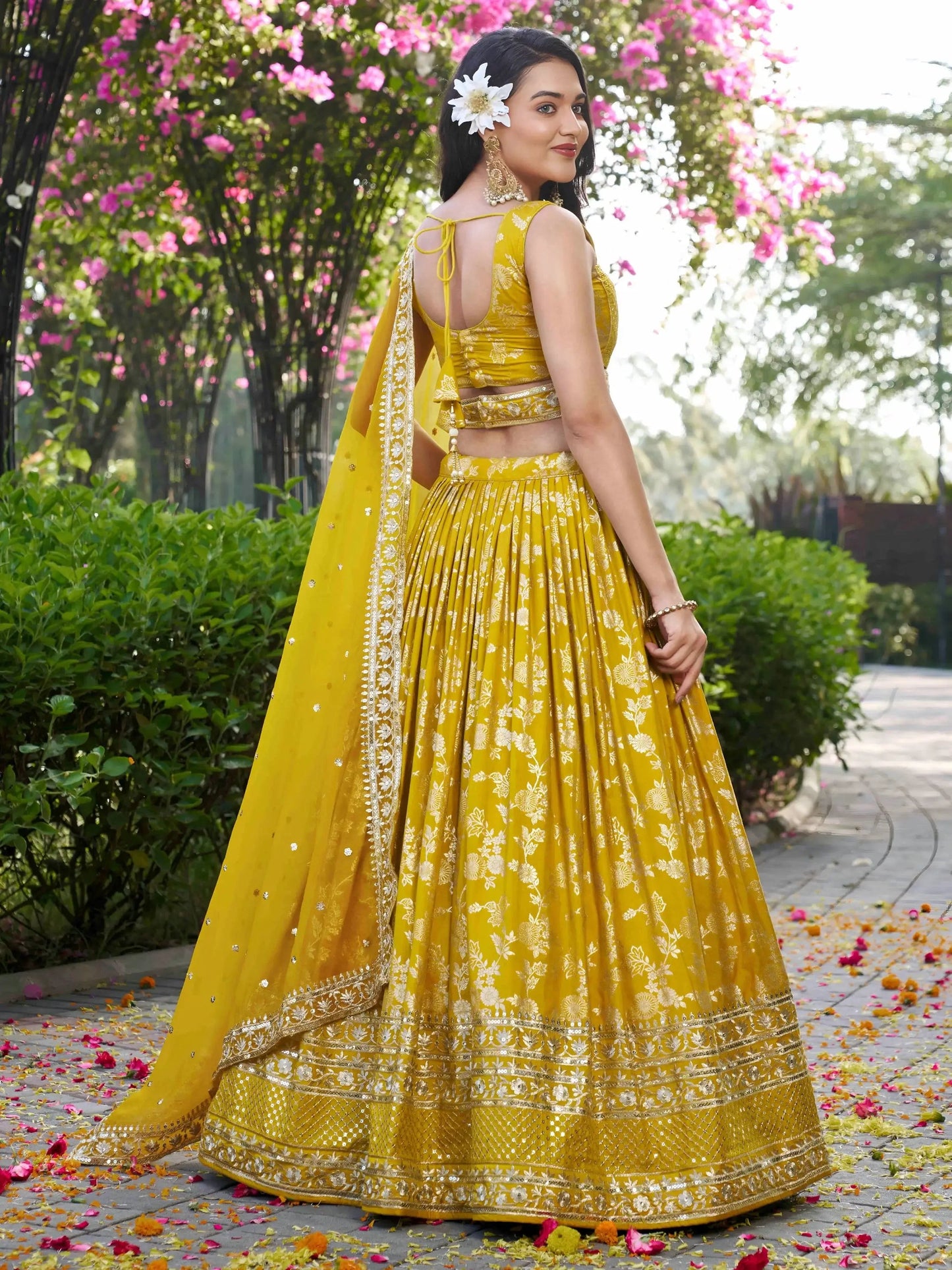 Fantastic Yellow Thread Embroidery Sangeet Wear Lehenga Choli - Zeel Clothing