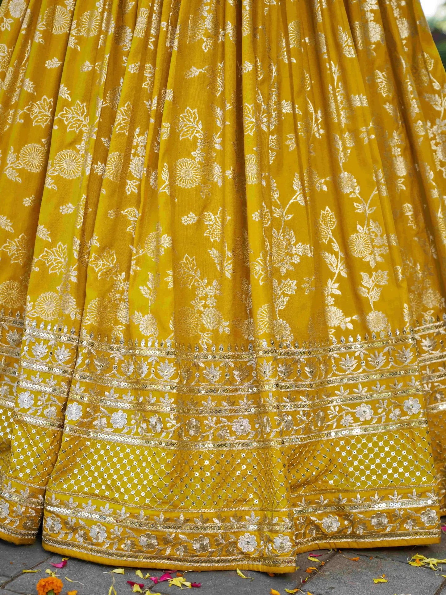 Fantastic Yellow Thread Embroidery Sangeet Wear Lehenga Choli - Zeel Clothing