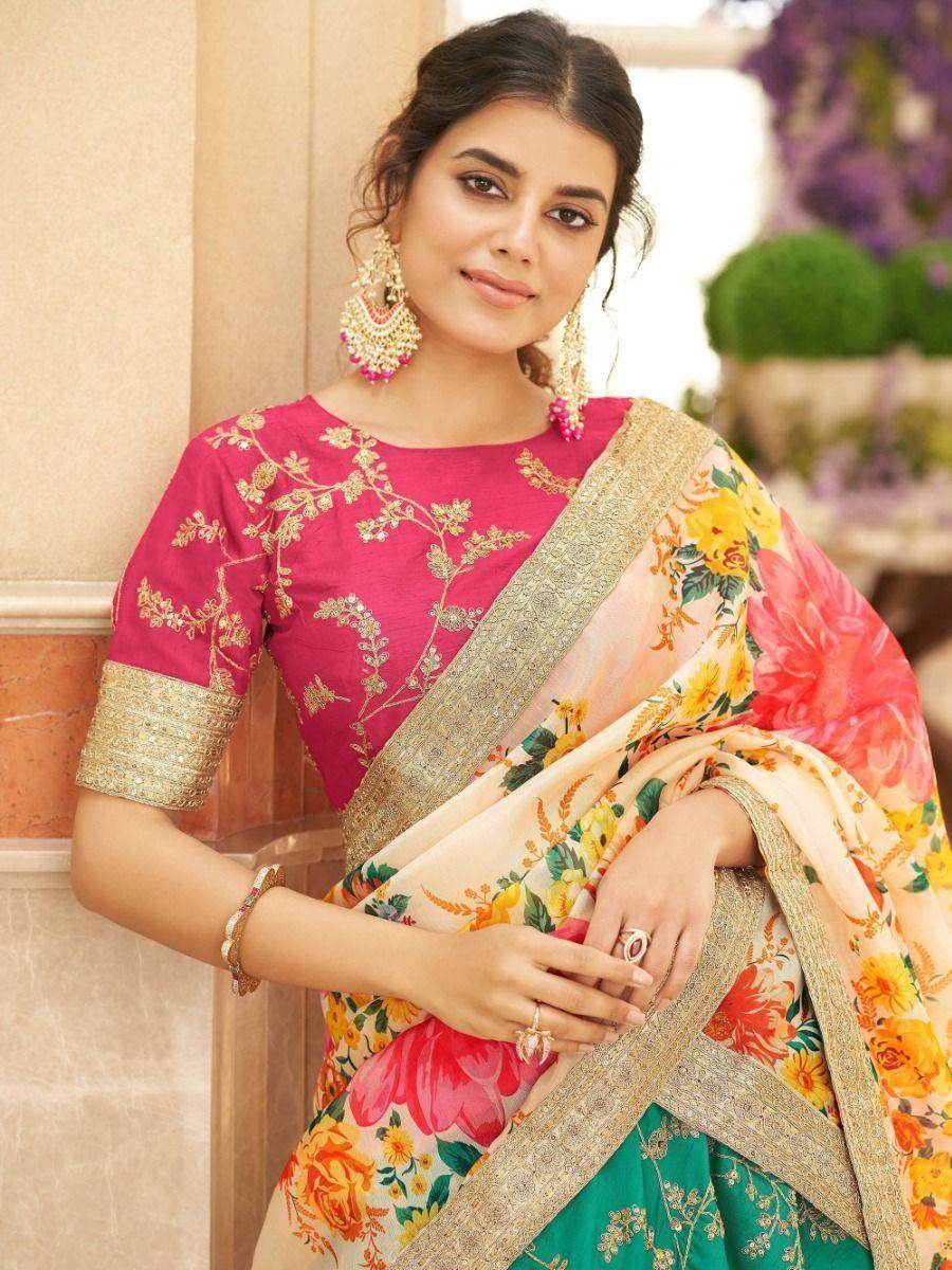 Fascinating Green Sequins Art Silk Wedding Wear Lehenga Choli - Zeel Clothing