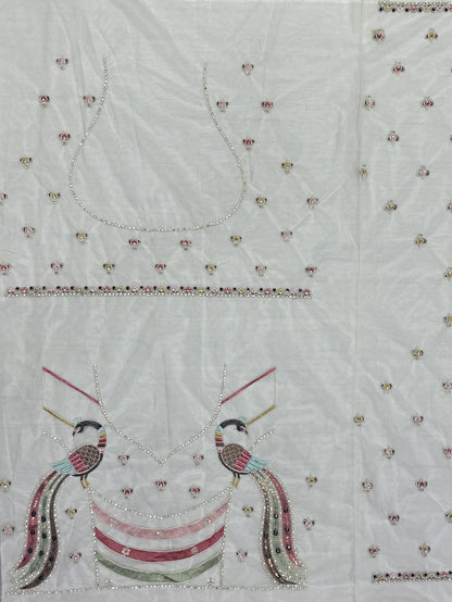 Glamorous White Thread Work Net Bridesmaid Lehenga Choli - Zeel Clothing