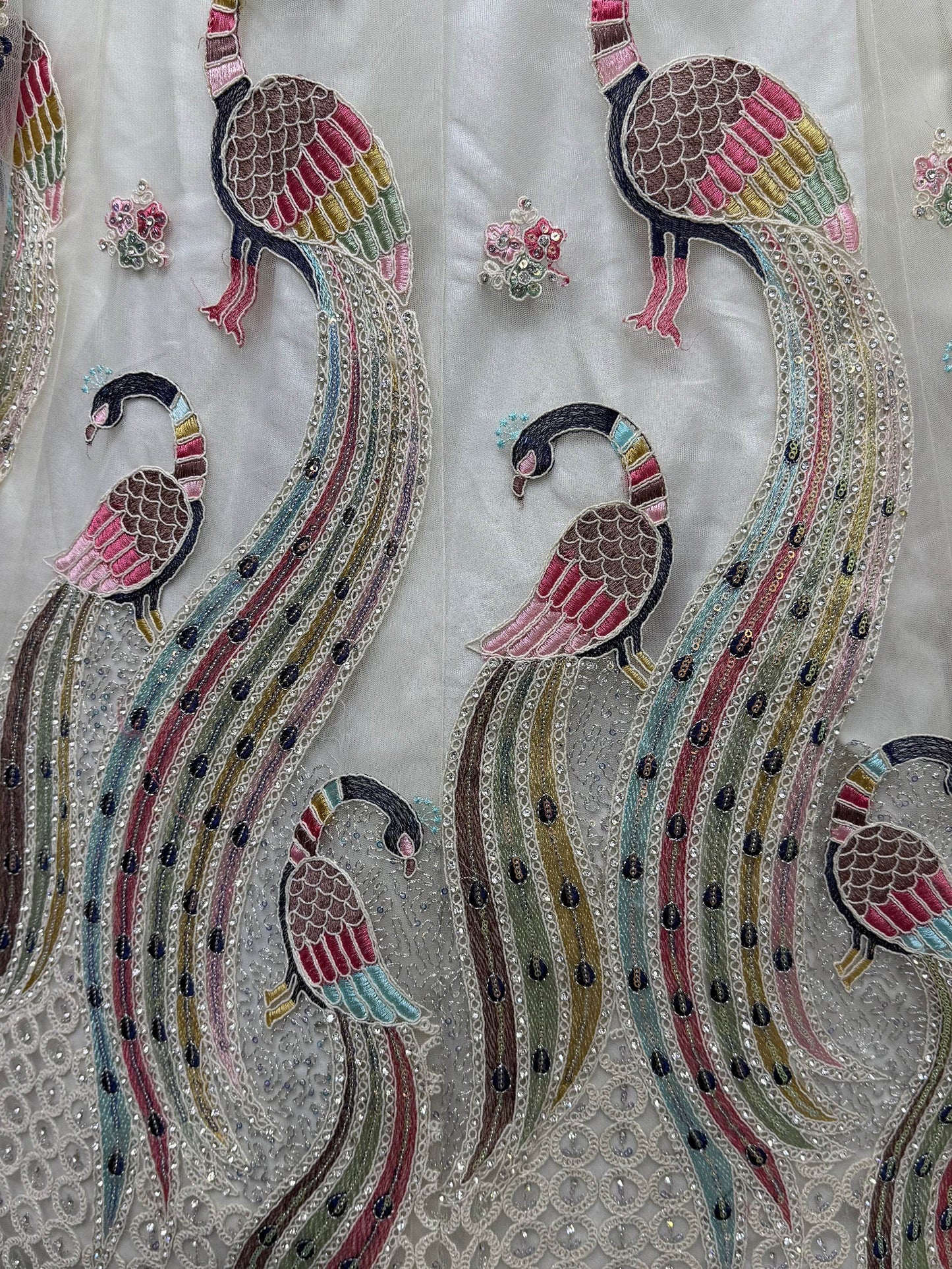 Glamorous White Thread Work Net Bridesmaid Lehenga Choli - Zeel Clothing