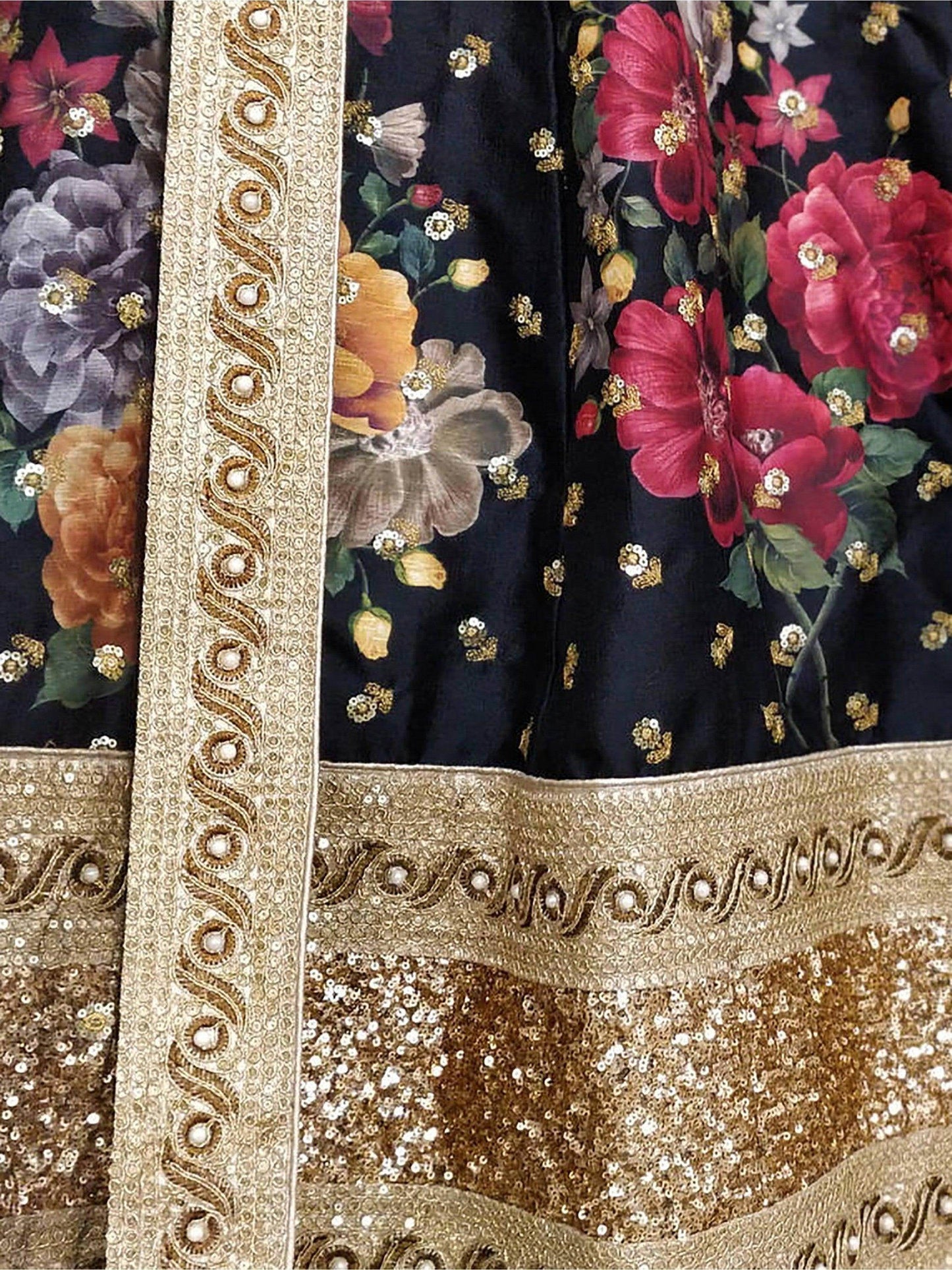 Gorgeous Black Colored Partywear Designer Embroidered Lehenga Choli - Zeel Clothing