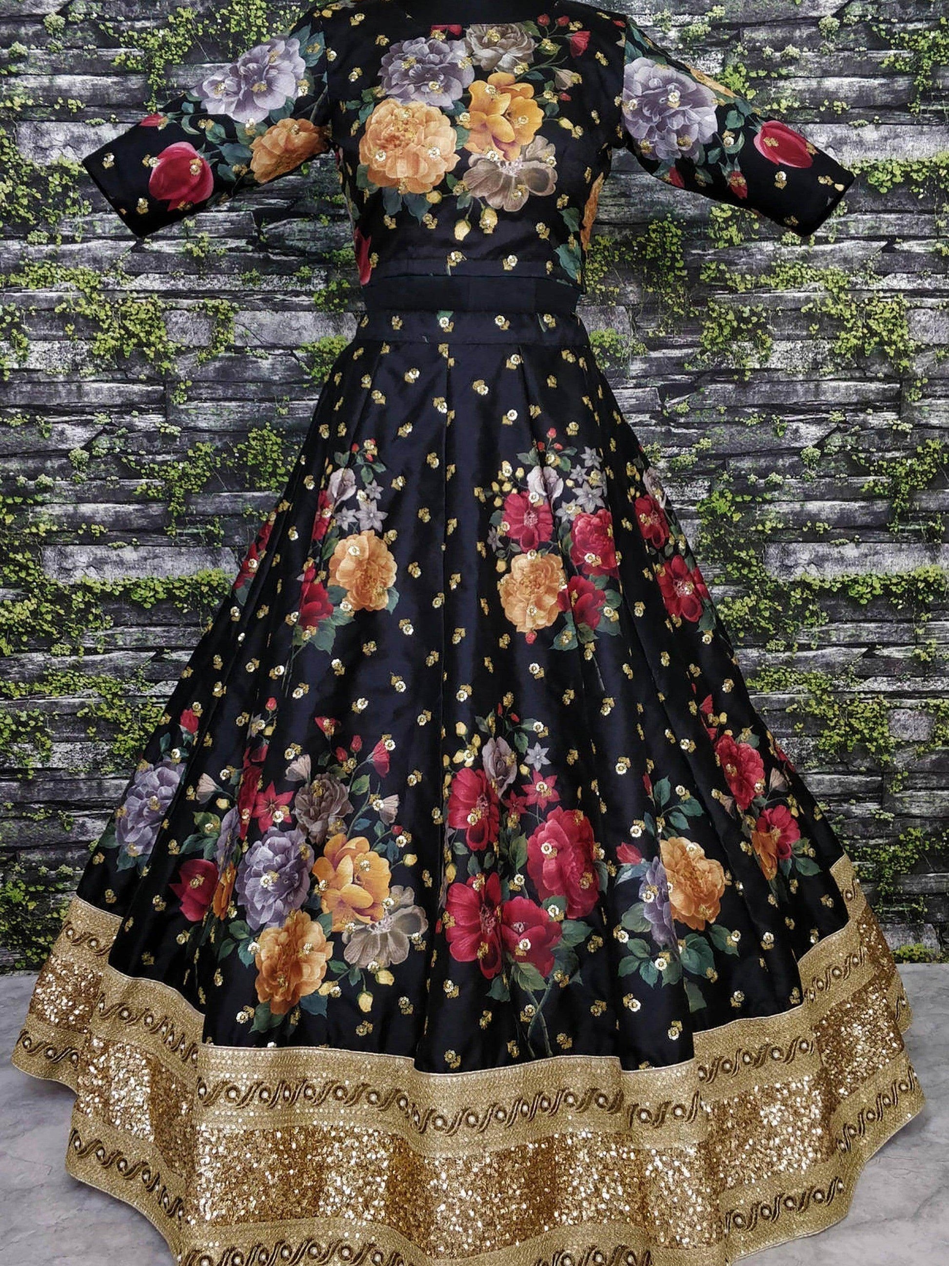Gorgeous Black Colored Partywear Designer Embroidered Lehenga Choli - Zeel Clothing