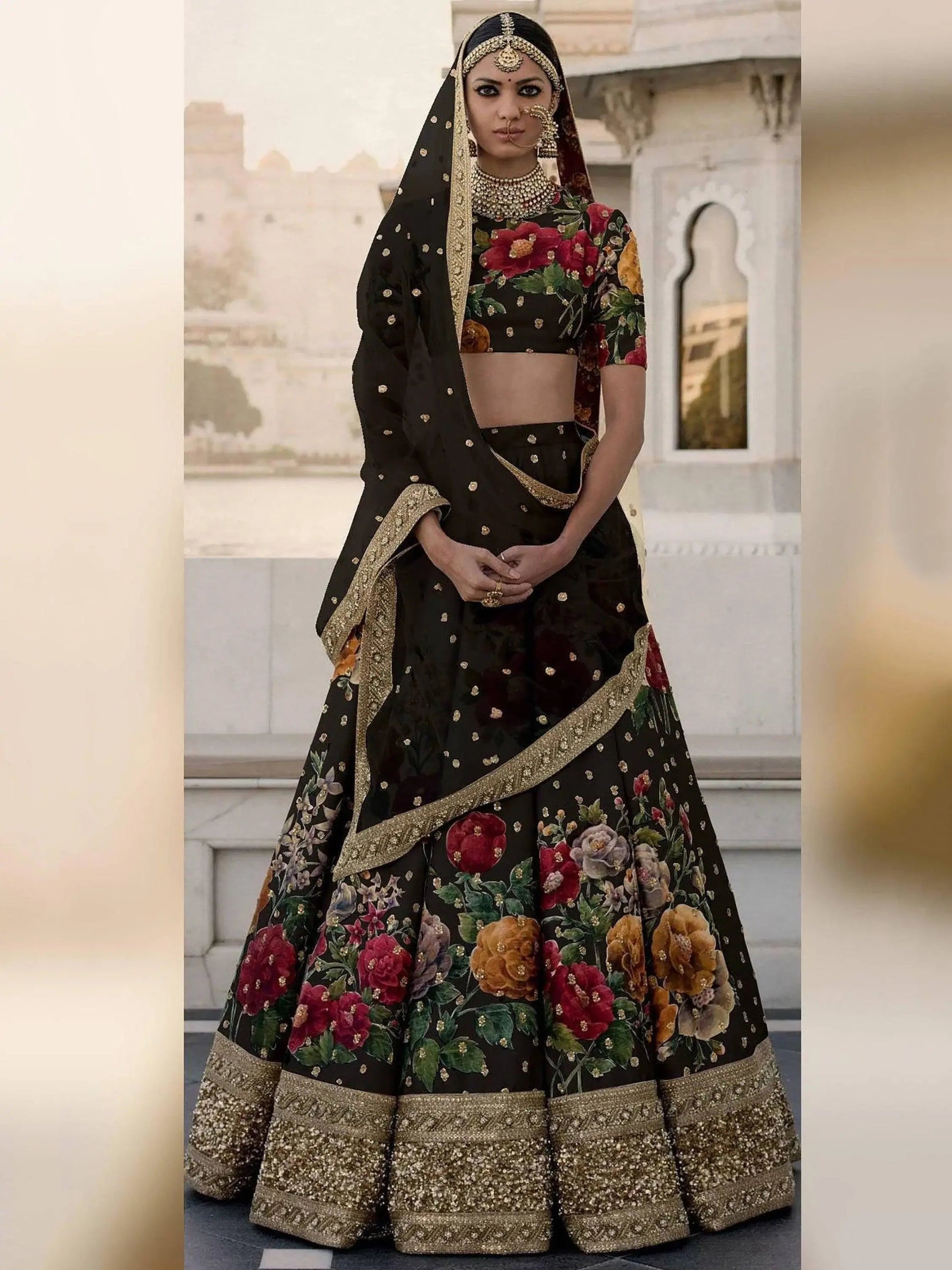 Gorgeous Black Colored Partywear Designer Embroidered Lehenga Choli - Zeel Clothing
