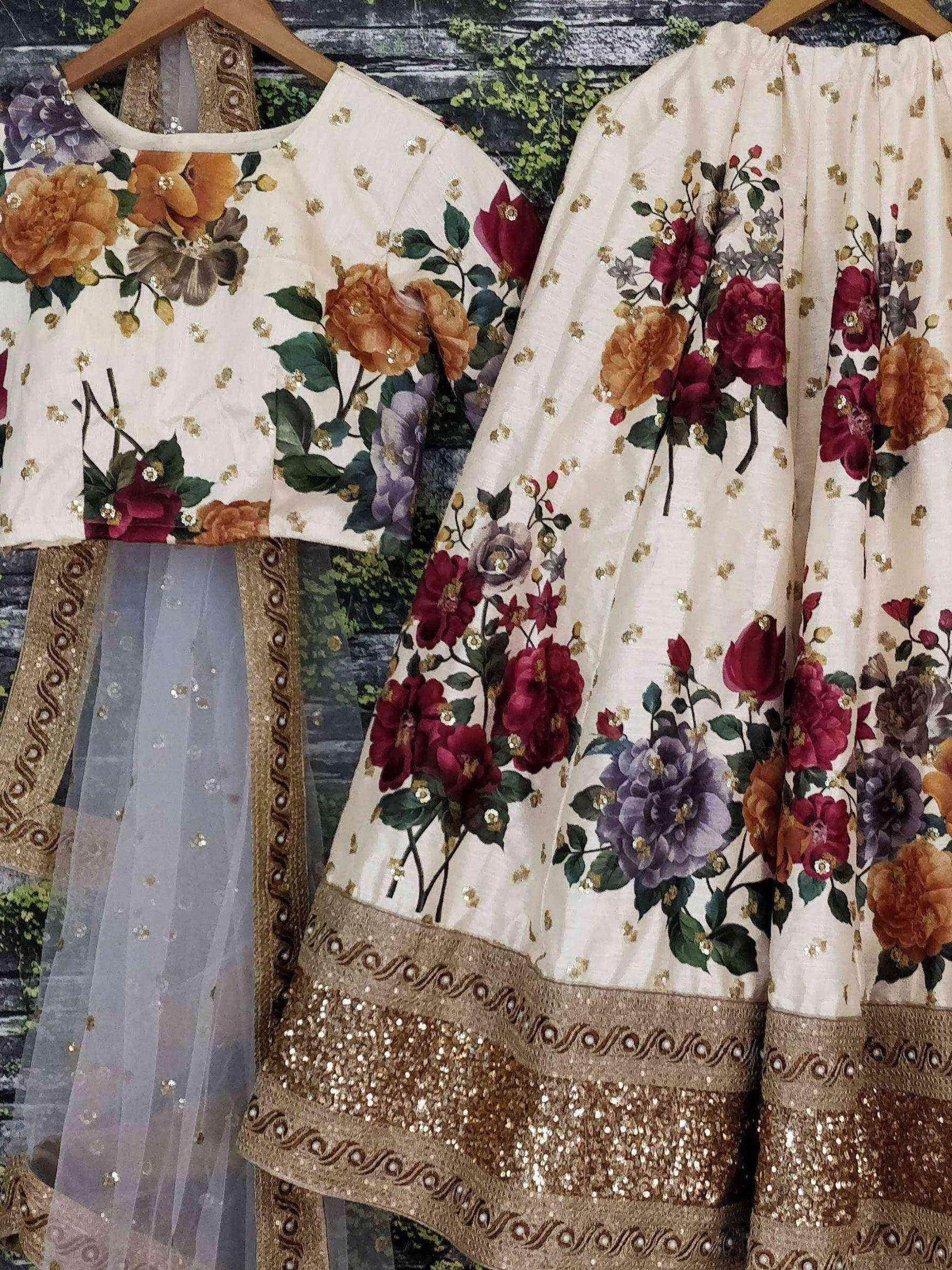 Gorgeous Cream Colored Partywear Designer Embroidered Lehenga Choli - Zeel Clothing