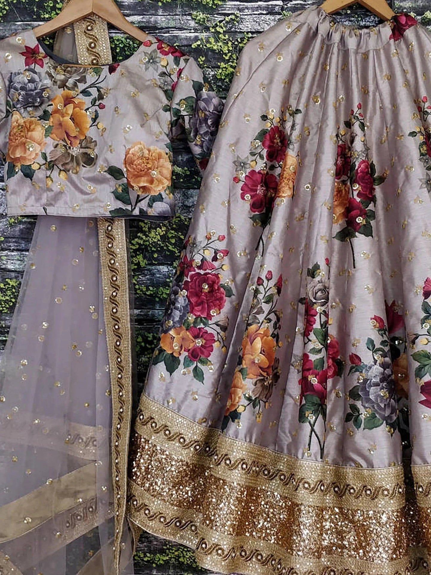 Gorgeous Gray Colored Partywear Designer Embroidered Lehenga Choli - Zeel Clothing