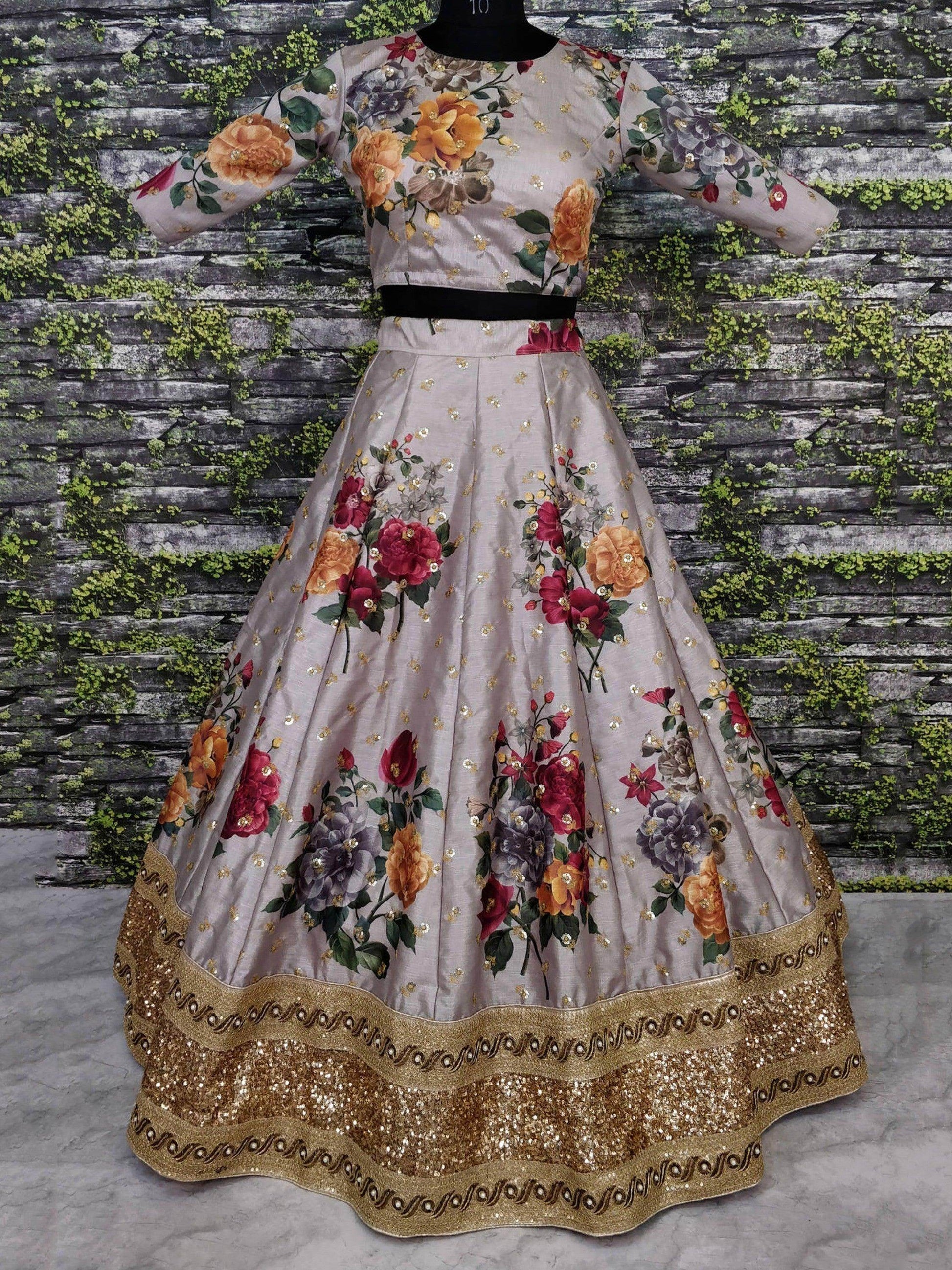 Gorgeous Gray Colored Partywear Designer Embroidered Lehenga Choli - Zeel Clothing