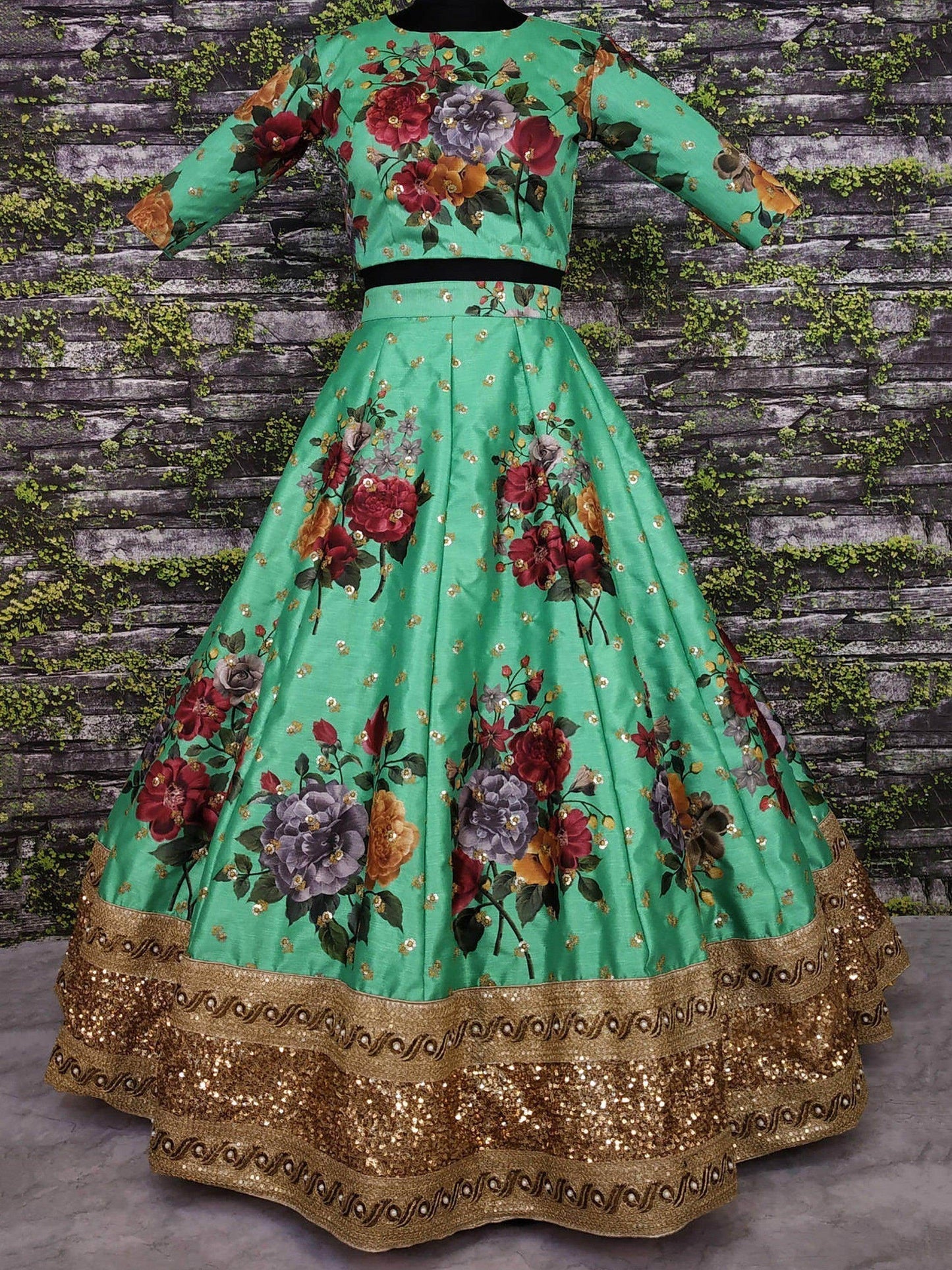Gorgeous Green Colored Partywear Designer Embroidered Lehenga Choli - Zeel Clothing