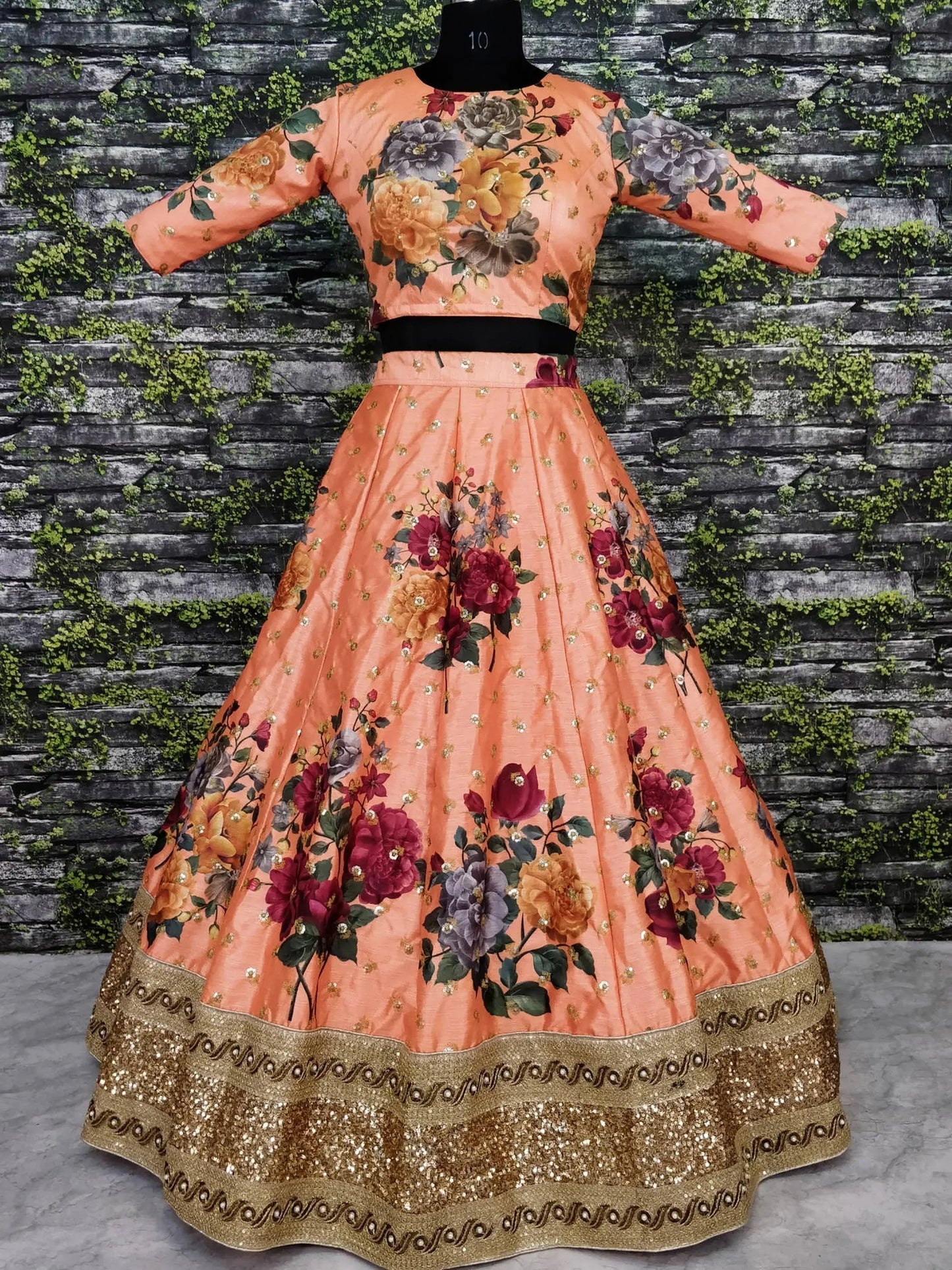 Gorgeous Peach Colored Partywear Designer Embroidered Lehenga Choli - Zeel Clothing