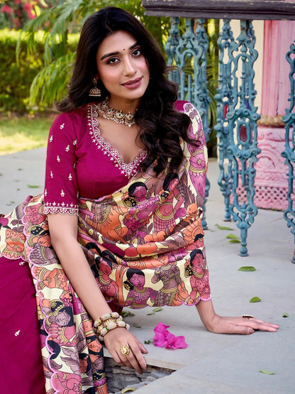 Gorgeous Pink Thread Embroidered Silk Traditional Lehenga Choli - Zeel Clothing