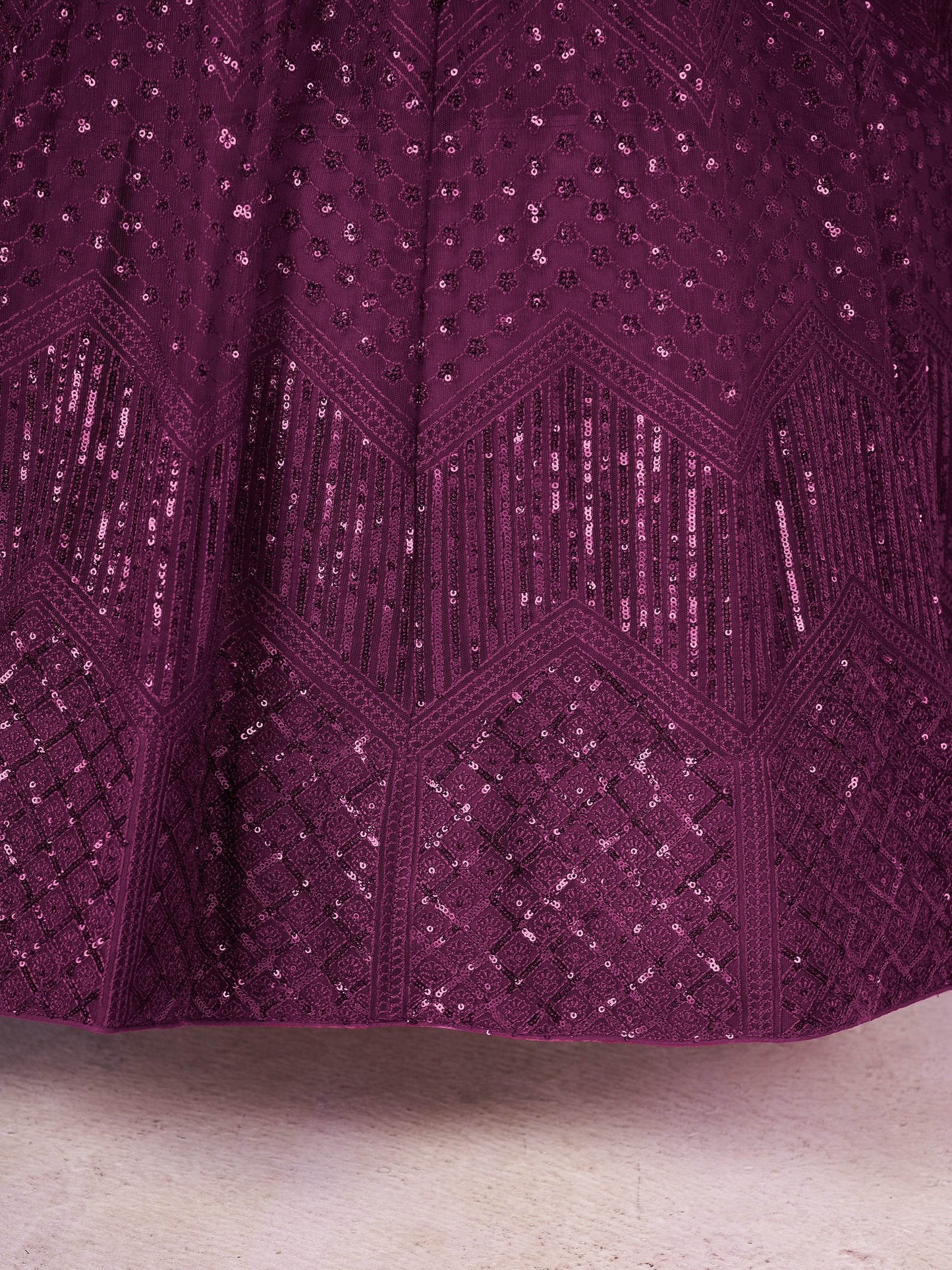 Gorgeous Purple Sequins Net Designer Lehenga Choli With Dupatta - Zeel Clothing