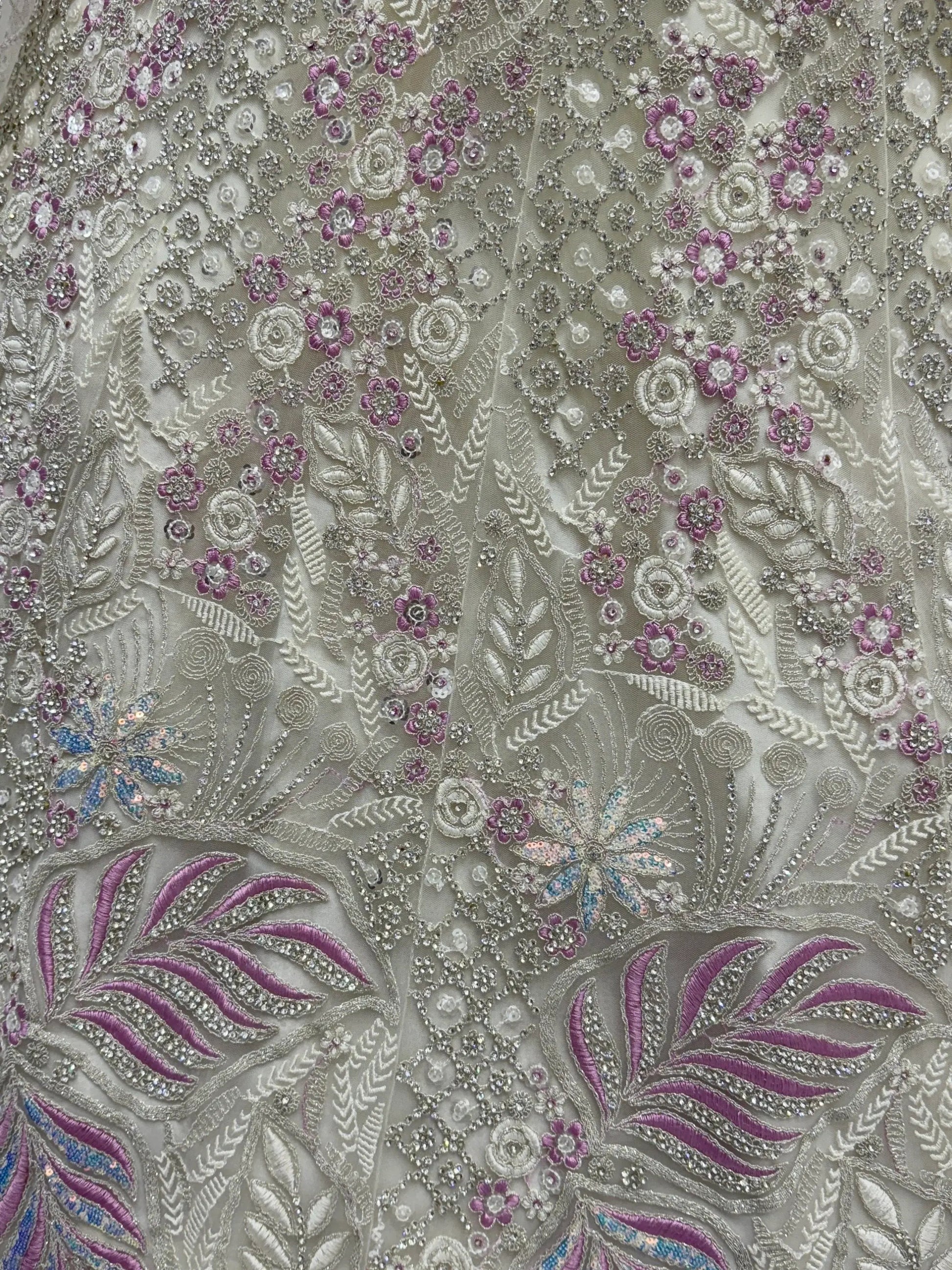 Gorgeous White Zircon Work Net Sangeet Wear Lehenga Choli With Dupatta - Zeel Clothing