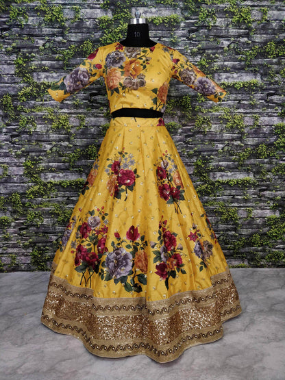 Gorgeous Yellow Colored Partywear Designer Embroidered Lehenga Choli - Zeel Clothing