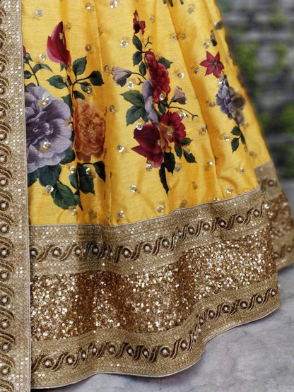Gorgeous Yellow Colored Partywear Designer Embroidered Lehenga Choli - Zeel Clothing